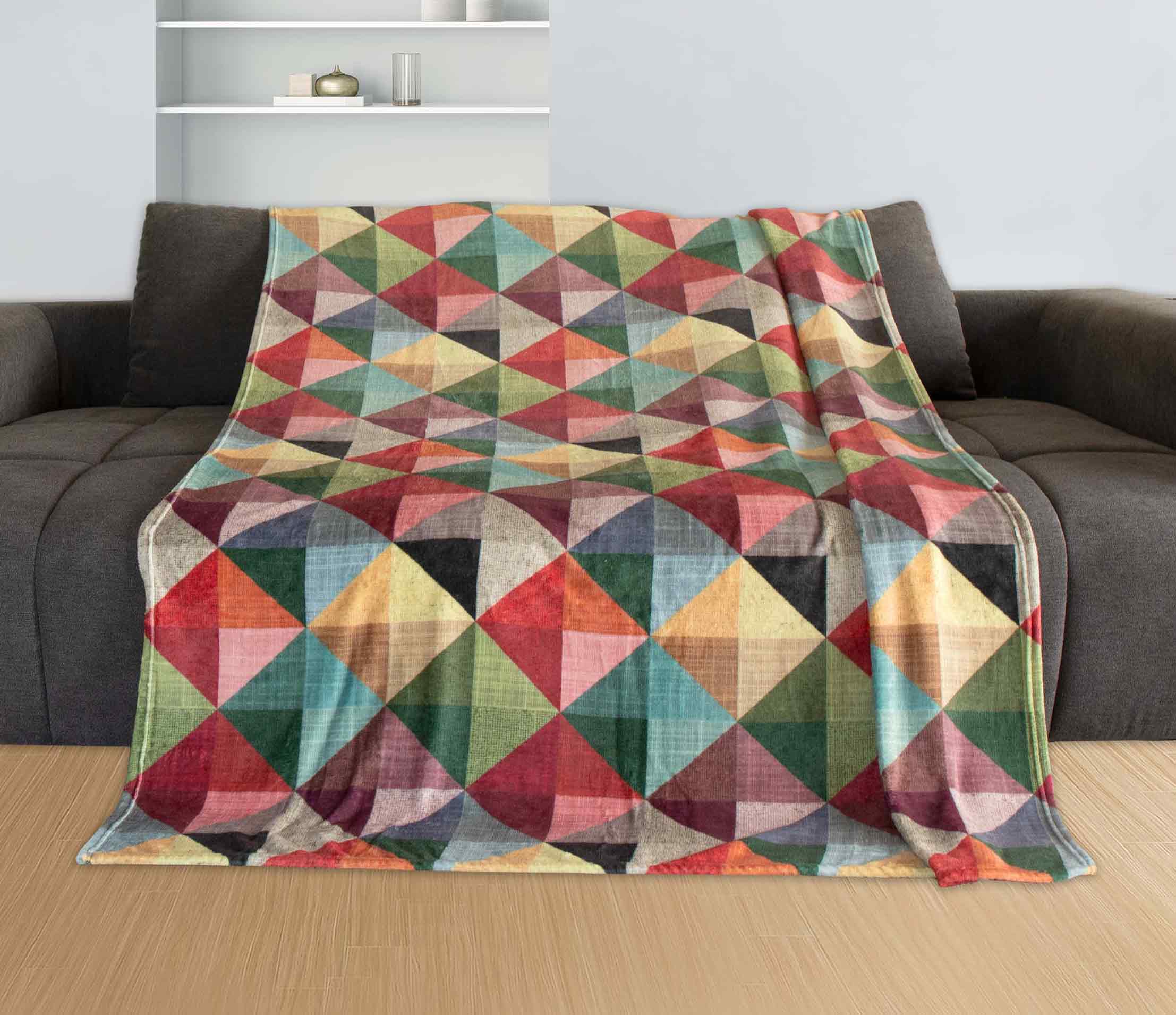 bunte Kuscheldecke aus Flanell
