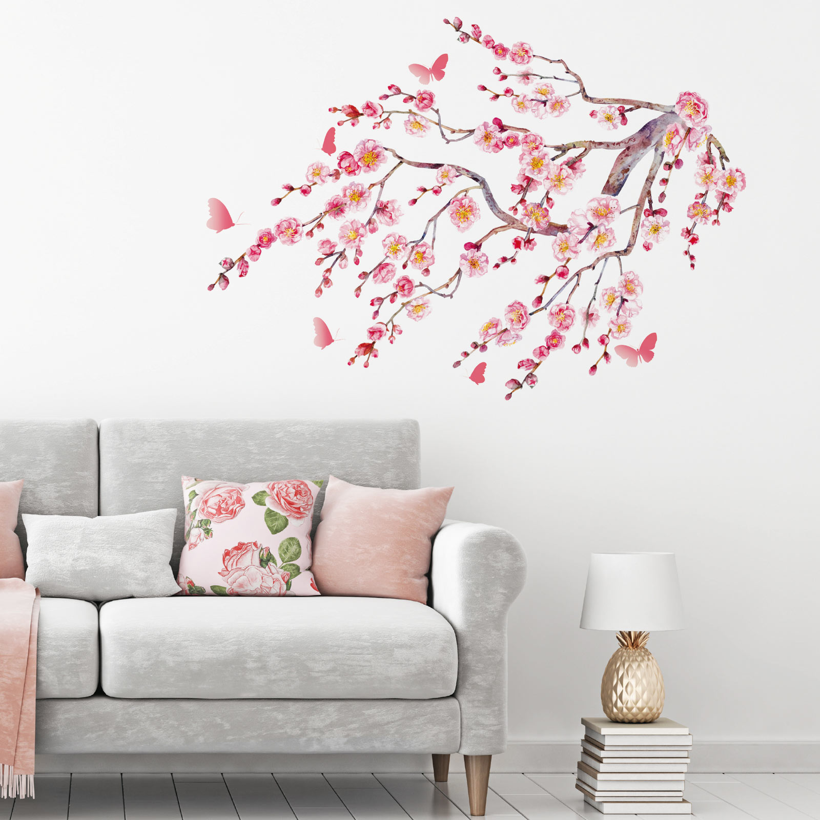 Wandtattoo - pink - Kischblüten-Motiv - selbstklebend | Online bei