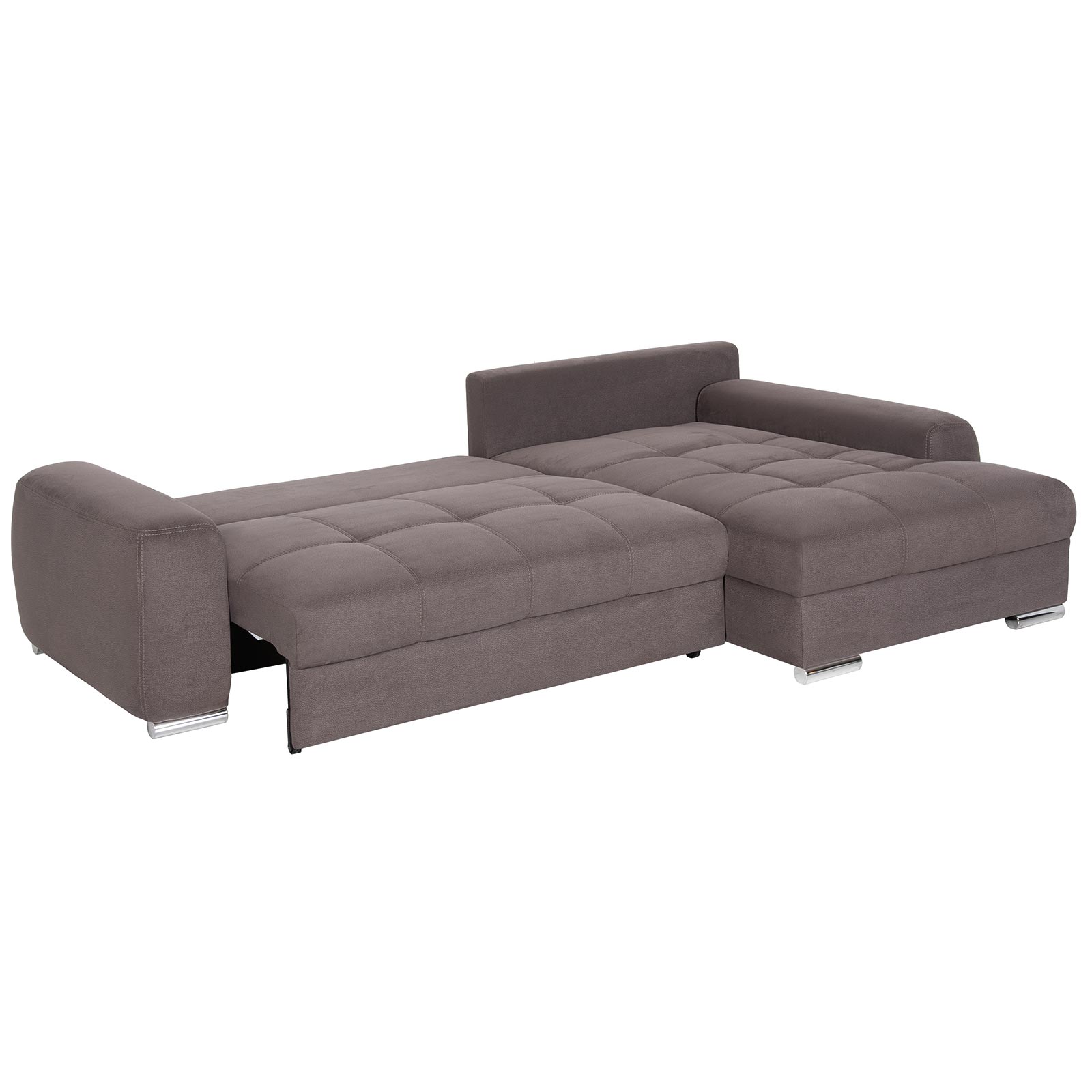 Ecksofa - grau-braun - Microfaser - Liegefunktion