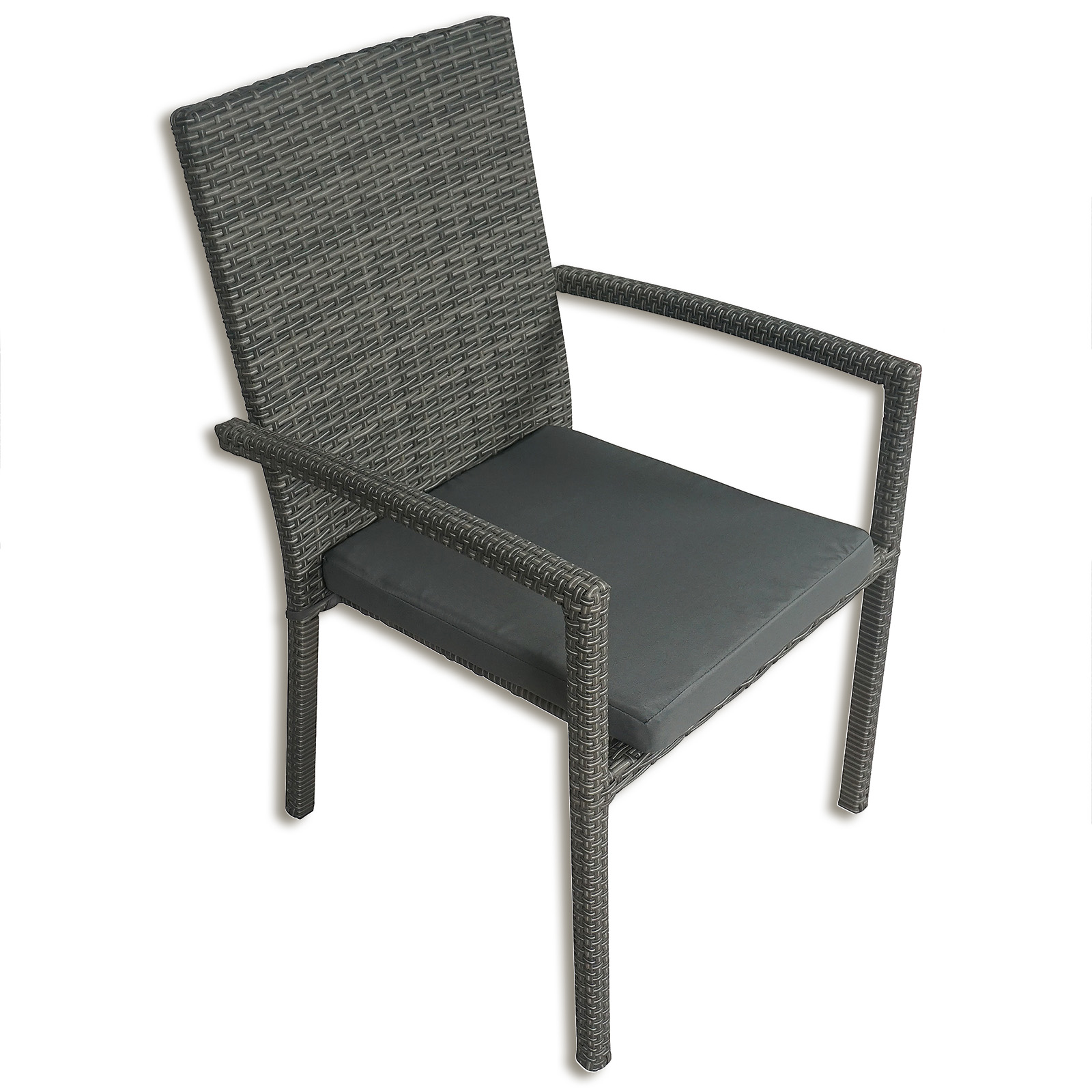 Gardiola Gartenstuhl - grau - stapelbar - Rattan-Optik