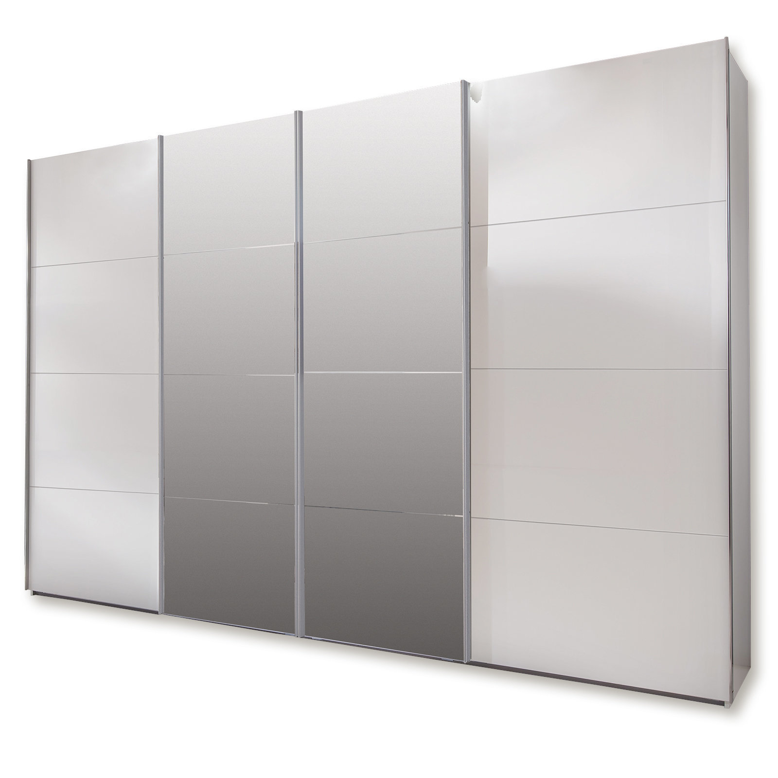 Schwebetürenschrank - Alpinweiß - 270 cm