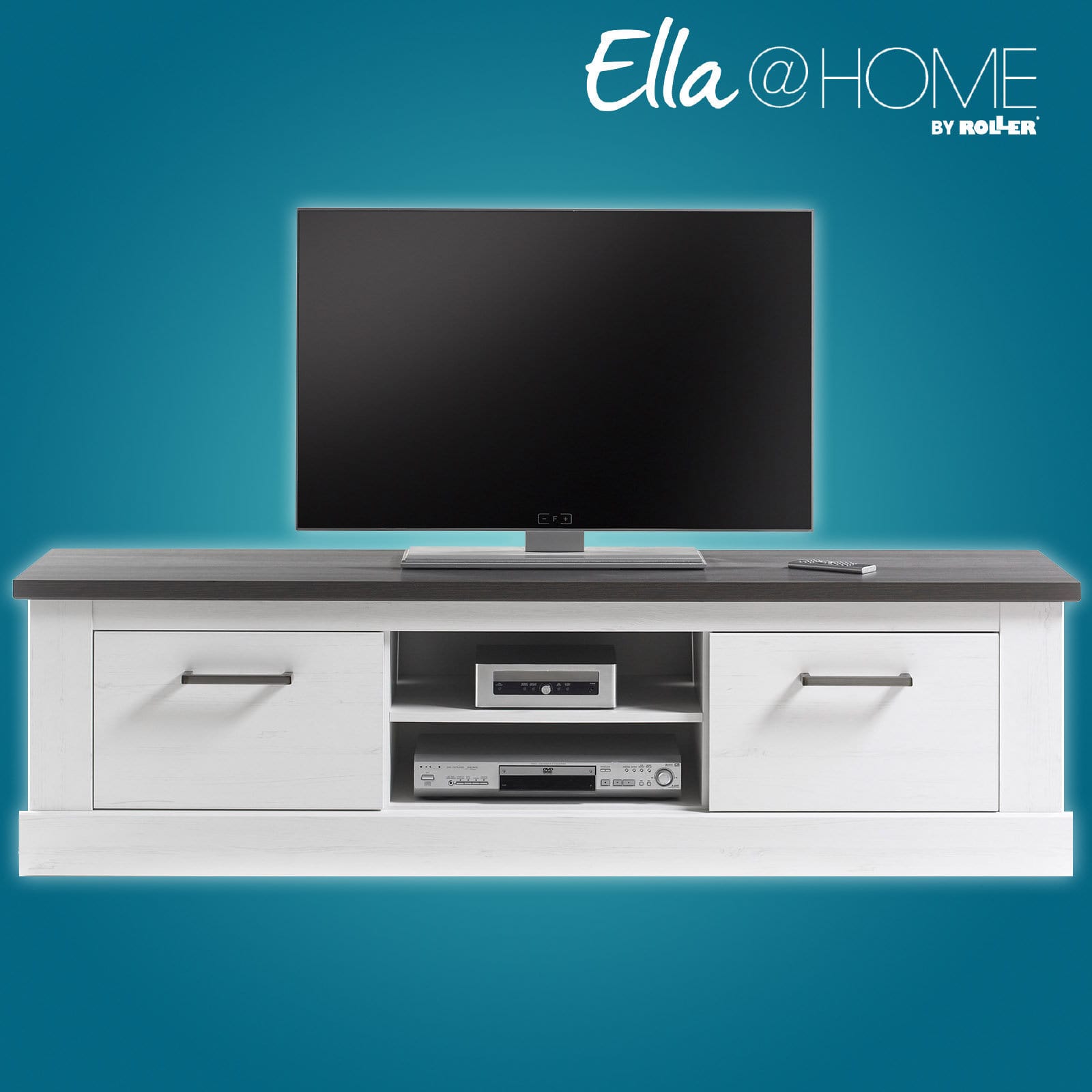 Ella@HOME TV-Lowboard - Pinie weiß-Wenge - 170 cm breit