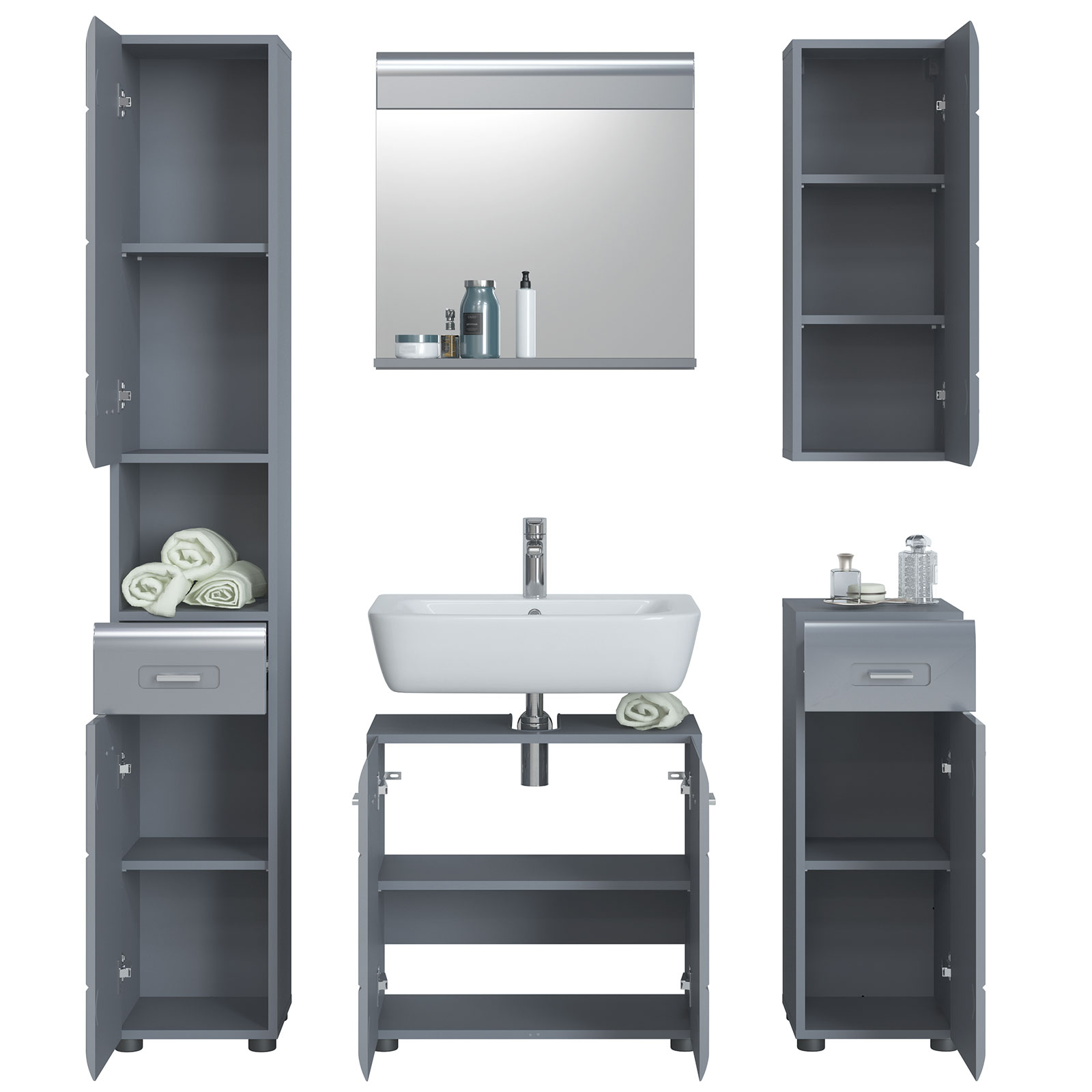 Spiegel - grau-hochglanz - 60x60 cm | Online bei ROLLER kaufen