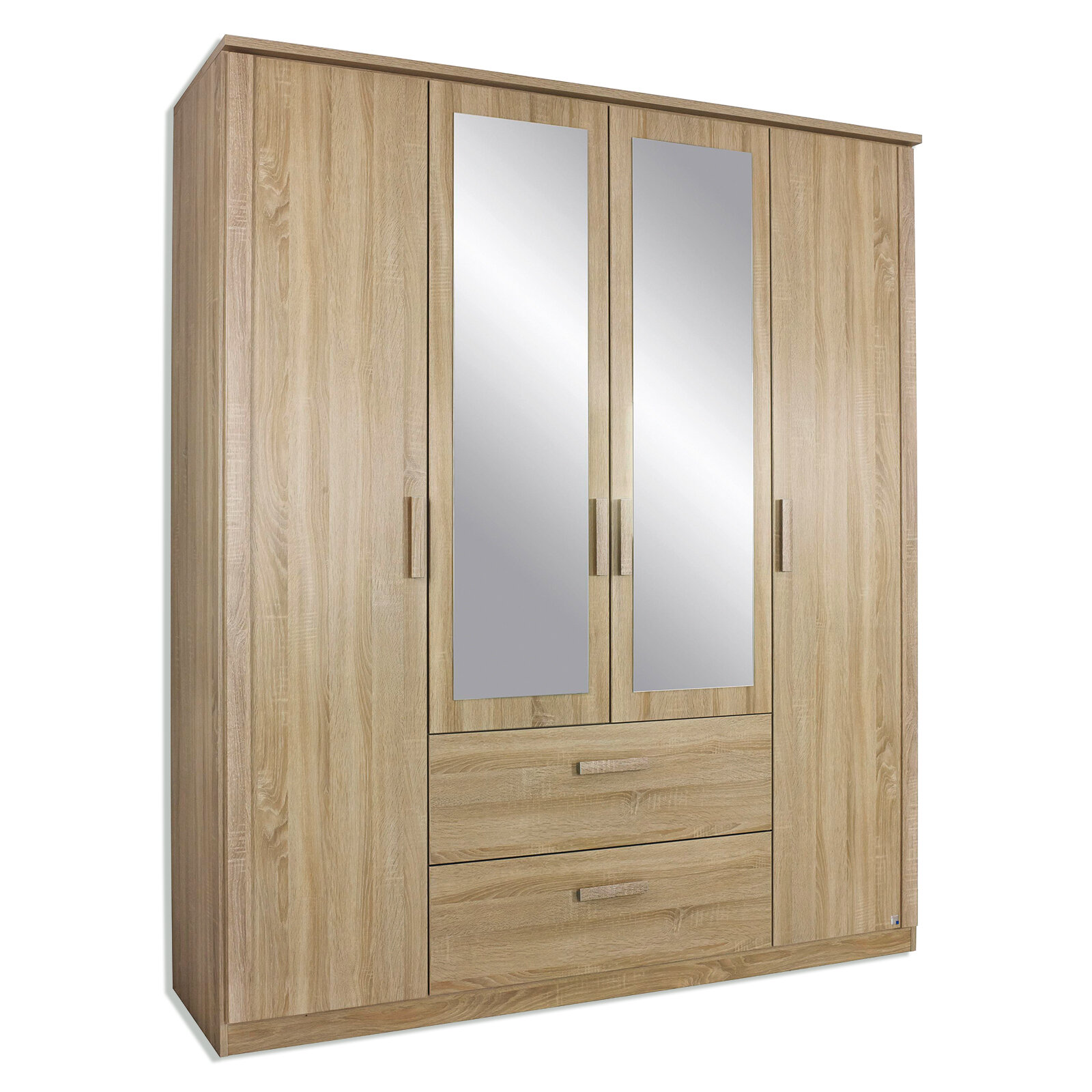 Kombi-Drehtürenschrank - Sonoma Eiche - 4-türig - 181 cm breit