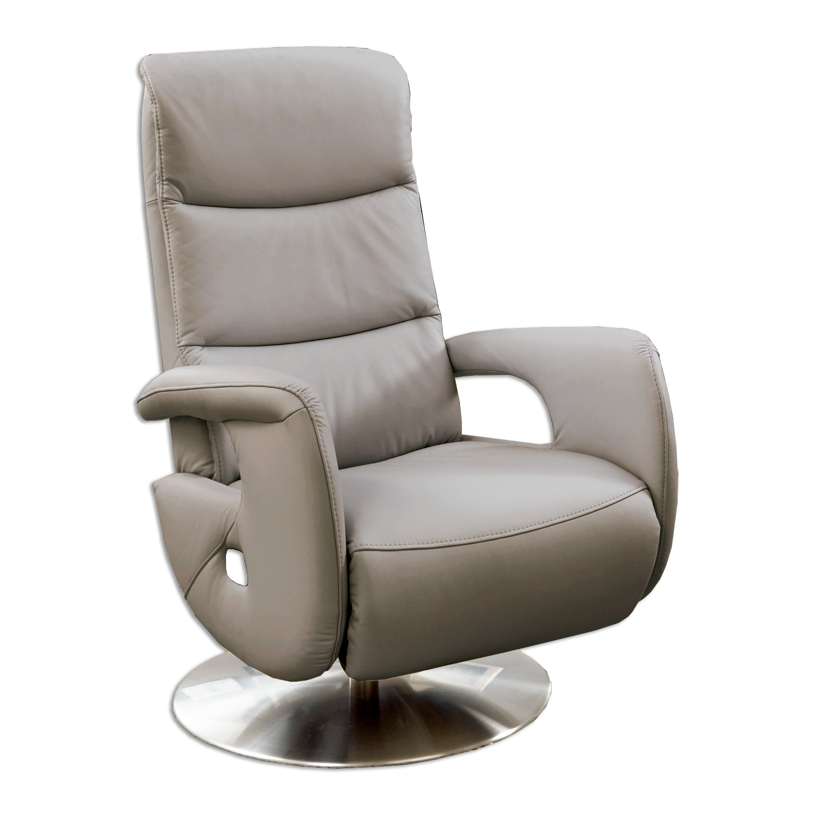 polsterpower Relaxchair - grau - Leder - Basismodell