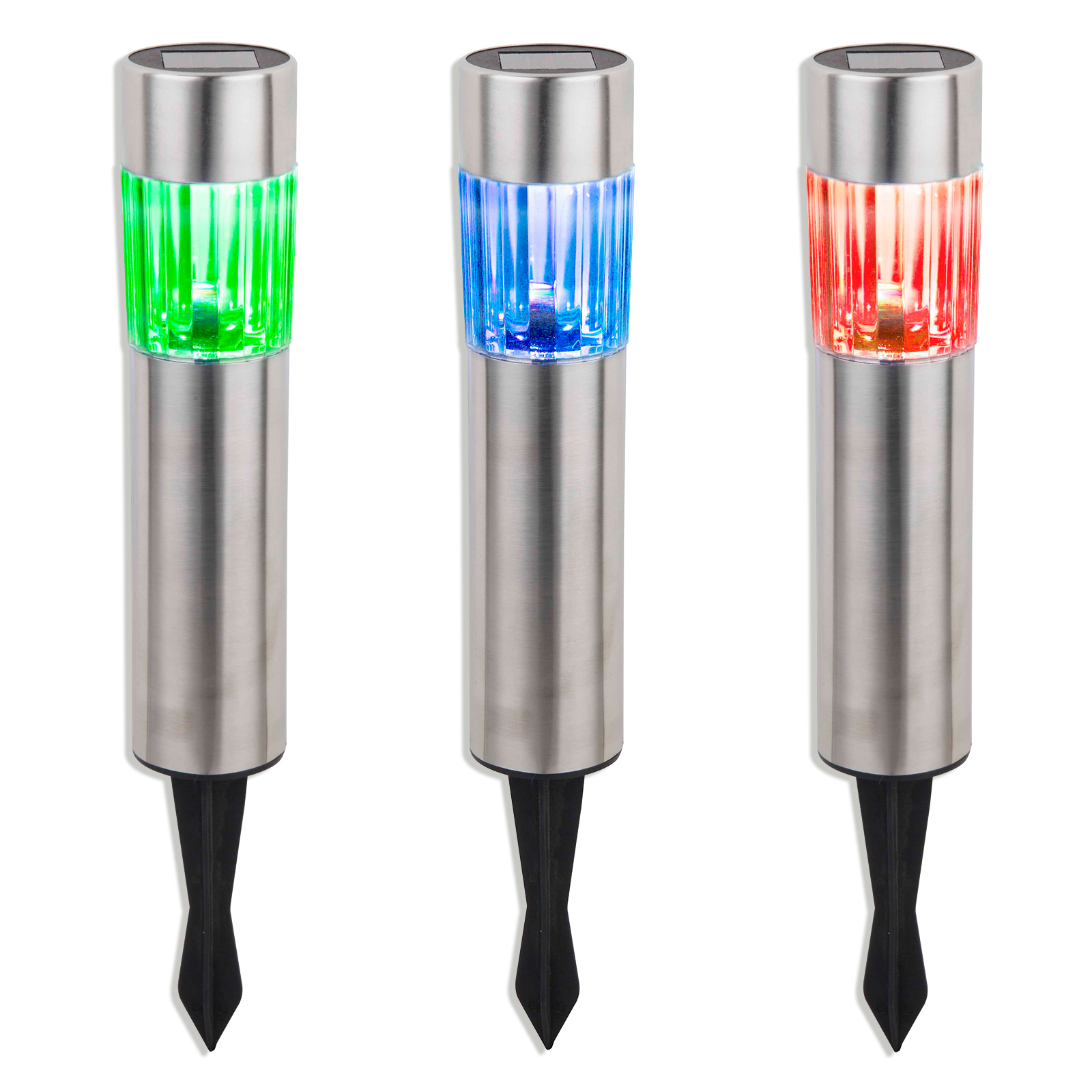 LED-RGB-Solarleuchte - 6er Set - 30 cm Höhe
