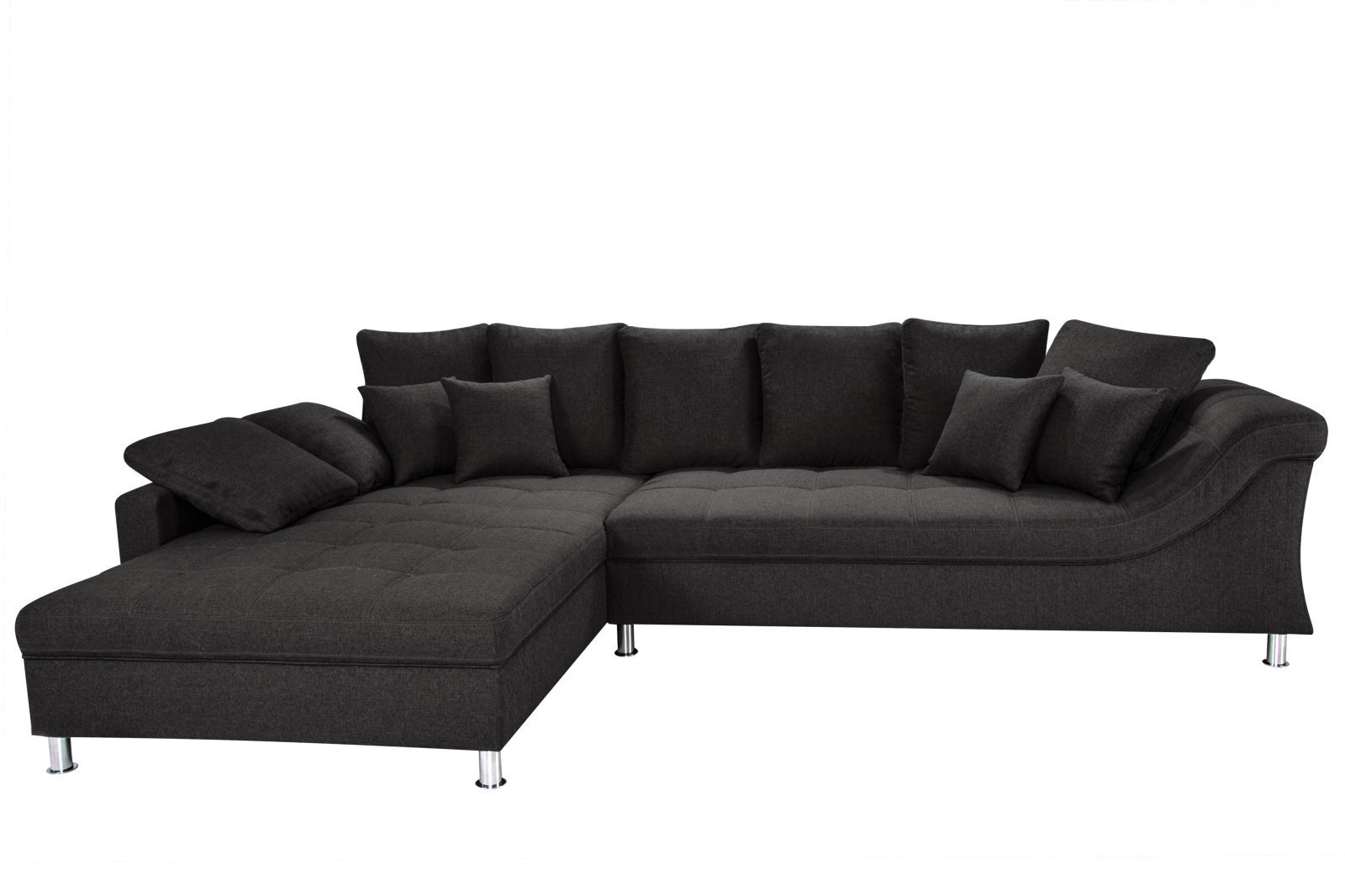 Ecksofa - schwarz - beidseitig montierbar