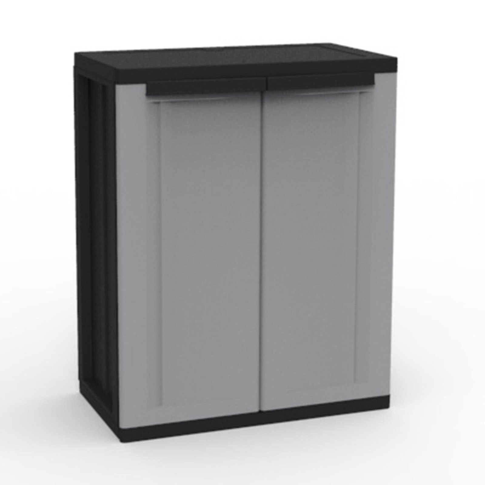 Kunststoff-Schrank - grau-schwarz - 16 cm hoch