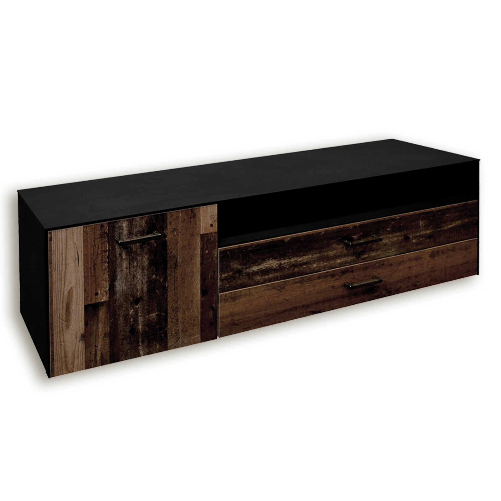 TV-Lowboard - Texas Oak - Schwarzstahl - 177 cm