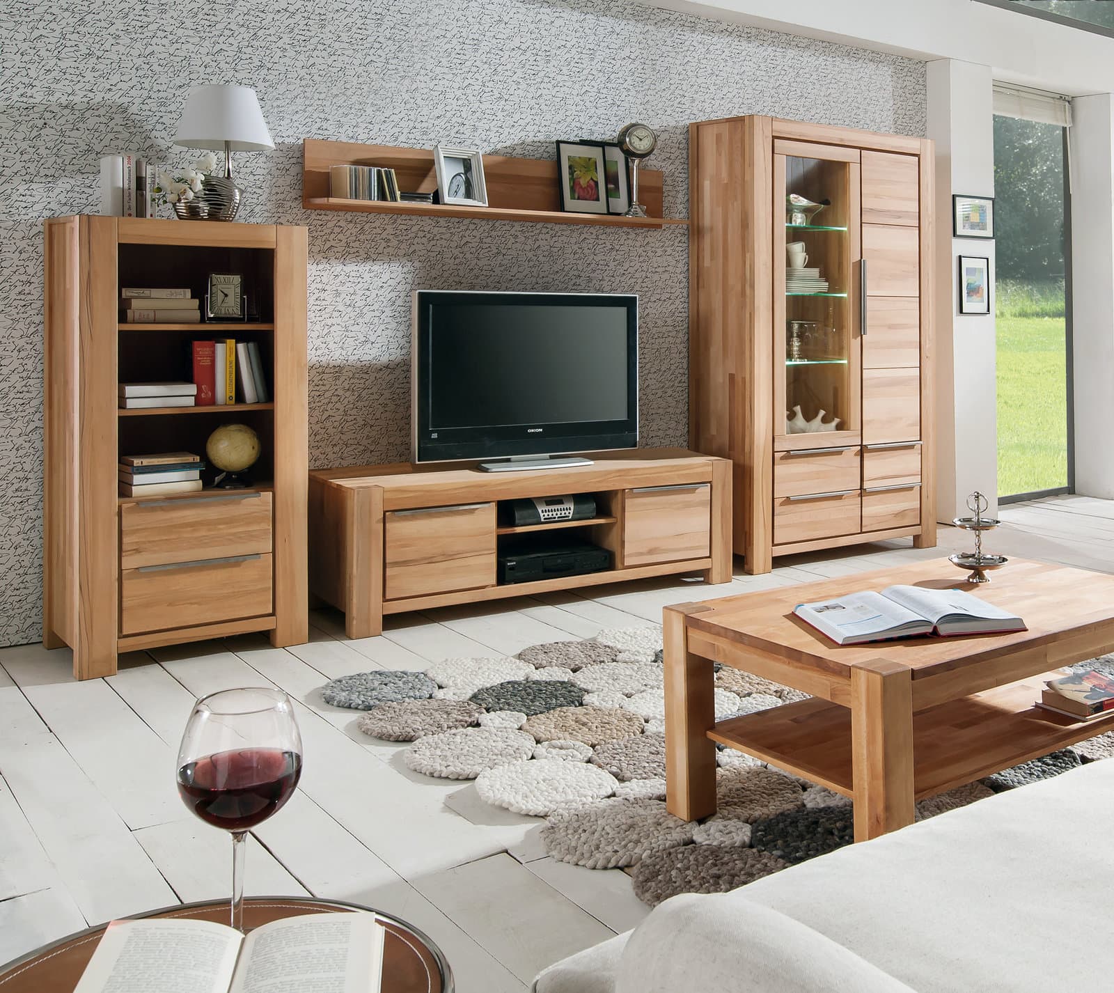 Wandbord - Kernbuche Massivholz - 155 cm