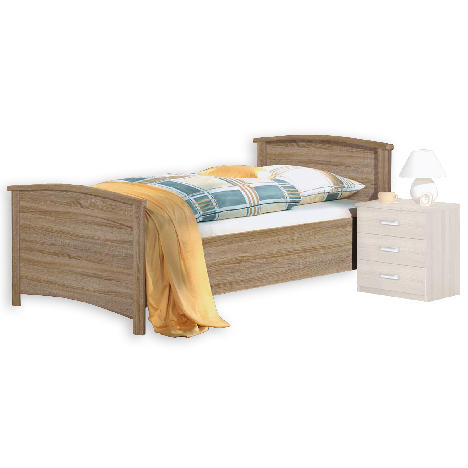 Komfortbett - Sonoma Eiche - höhenverstellbar - 100x200 cm
