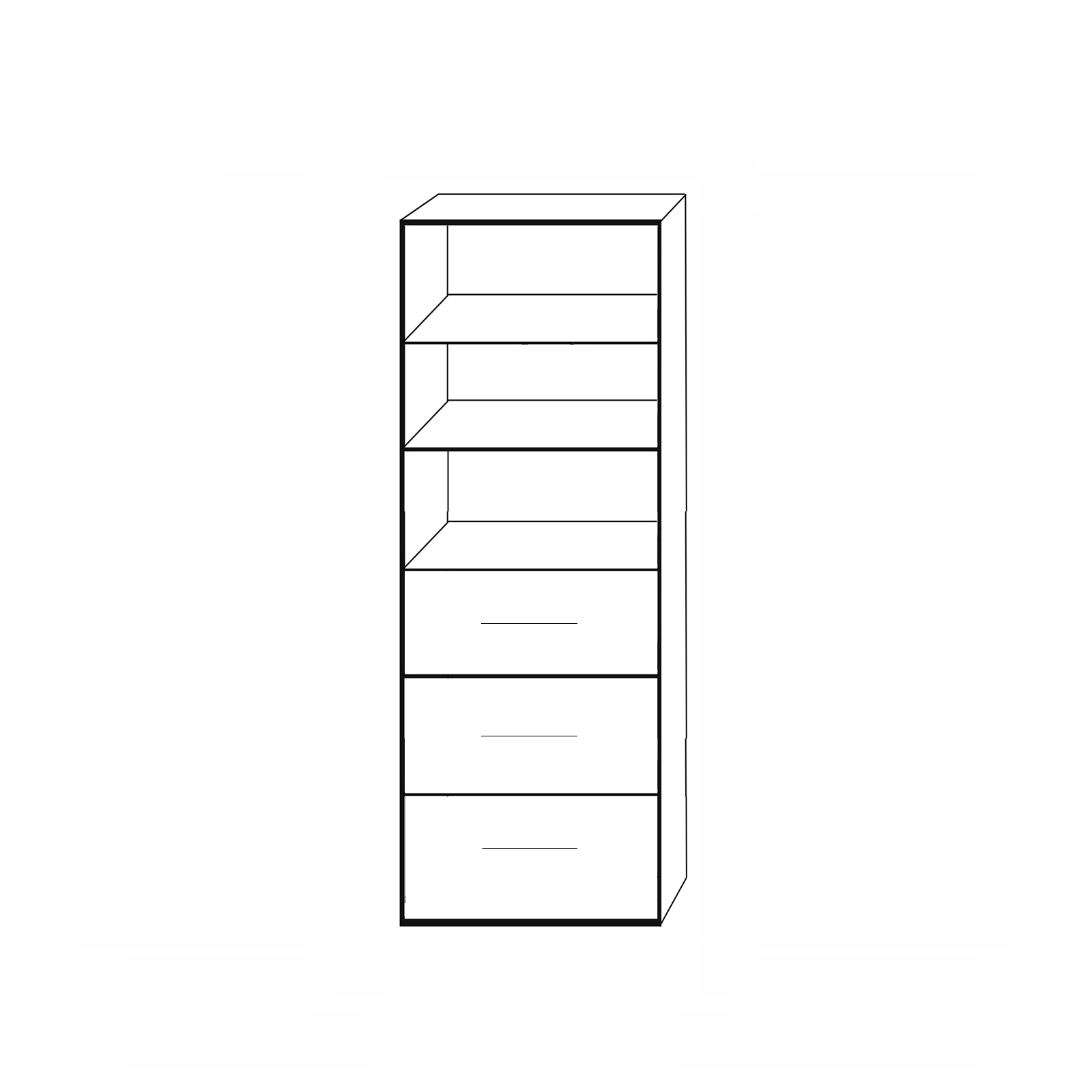 Vitrine - Wildeiche Massiv - 200 cm