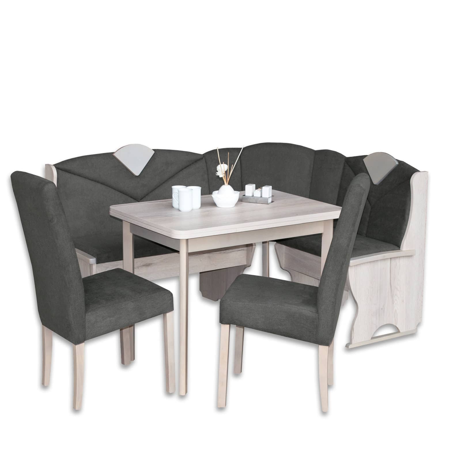 4-teilige Eckbankgruppe - Sandeiche - 160x120 cm