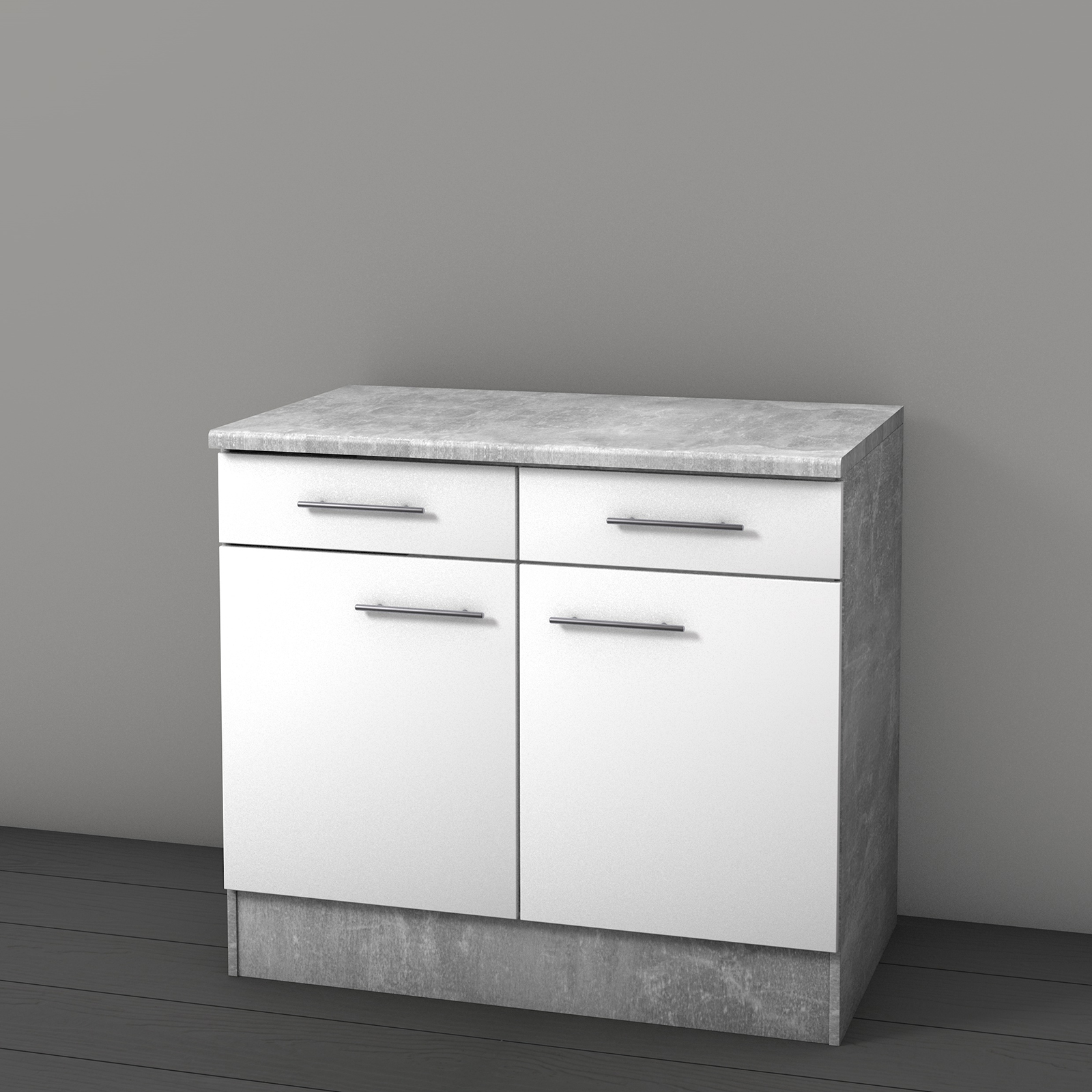 Unterschrank - Beton-weiß - 100 cm