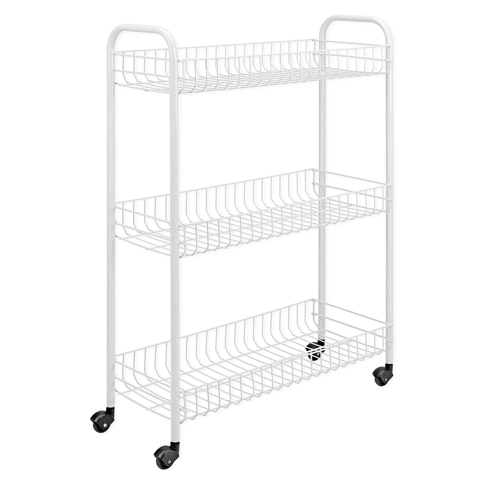 Allzweckwagen SLIM - weiß - Draht - 56 cm breit | Wäschekörbe & Sammler