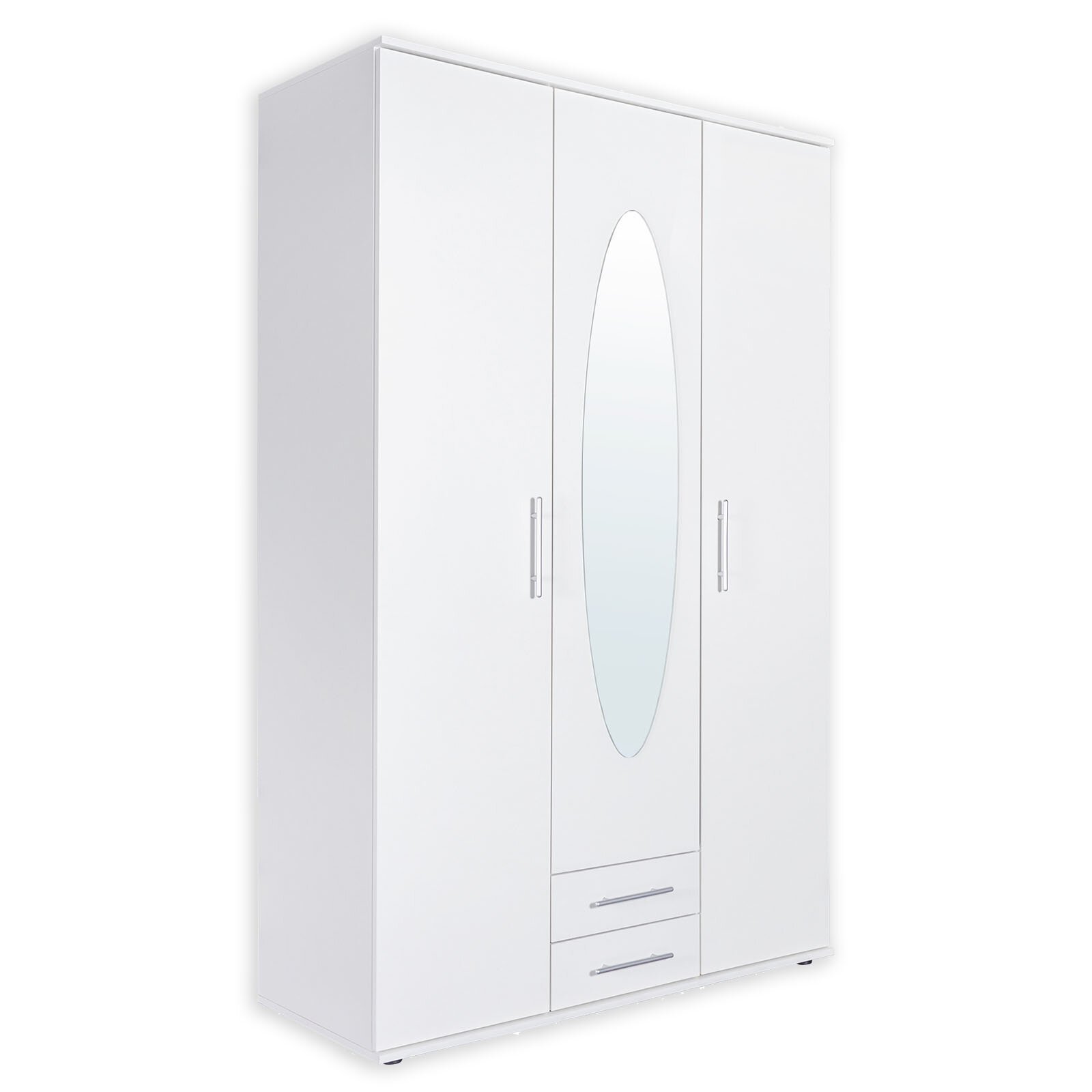Drehtürenschrank - weiß-matt - 3-türig - 120 cm breit