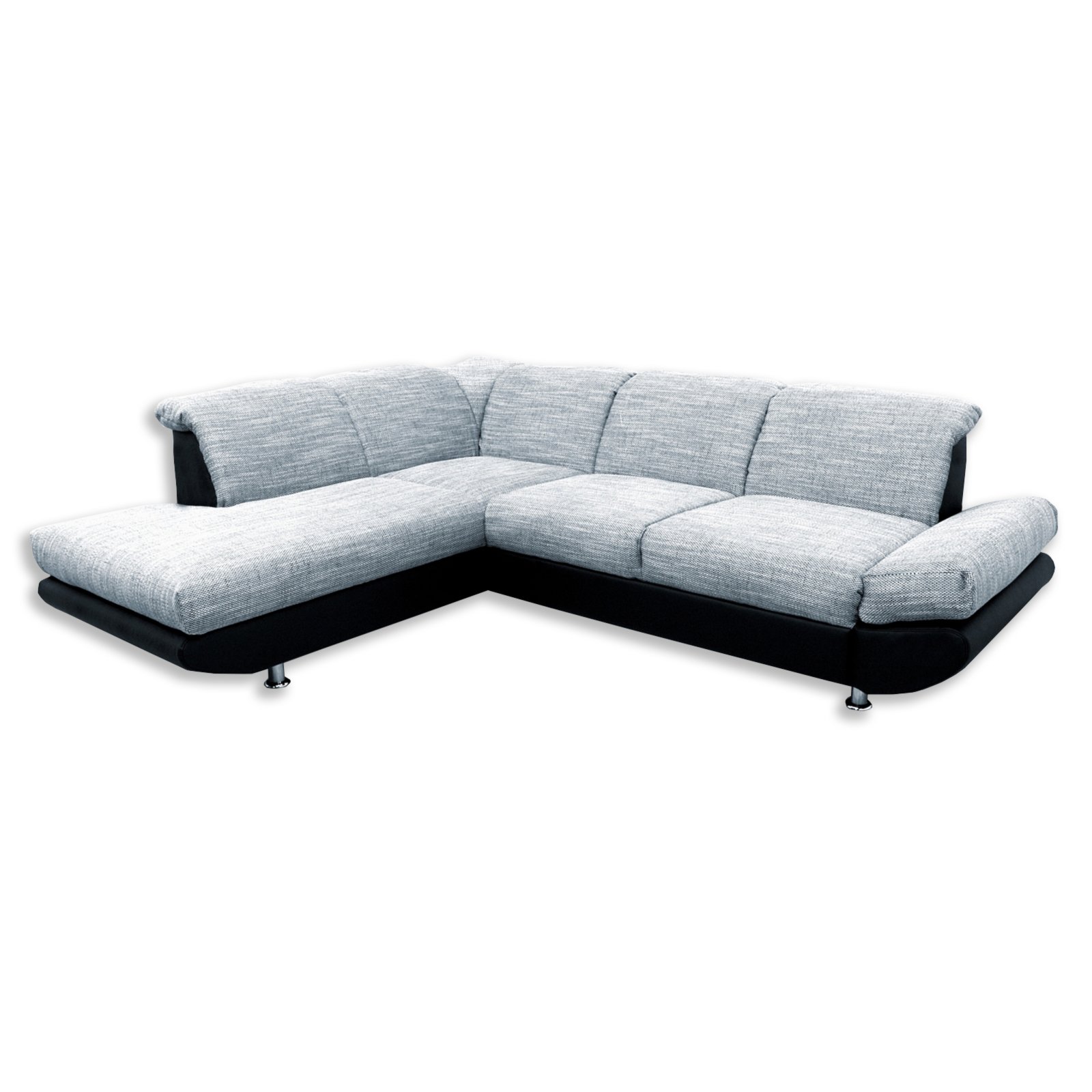 Polsterecke - grau-schwarz - Ottomane links | Ecksofas L-Form | Sofas