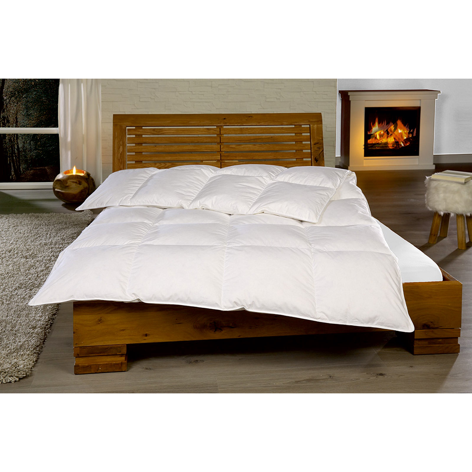 Kassettenbett - 50% kanadische Daunen - waschbar 40 Grad - 135x200 cm