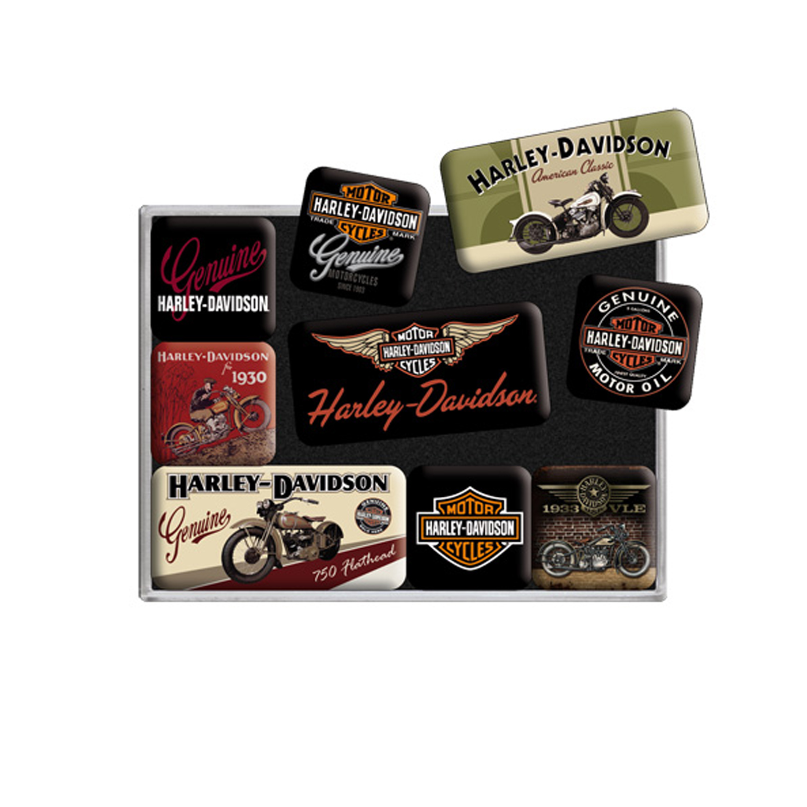 Kühlschrank-Magneten Set - Harley Davidson - 9-teilig