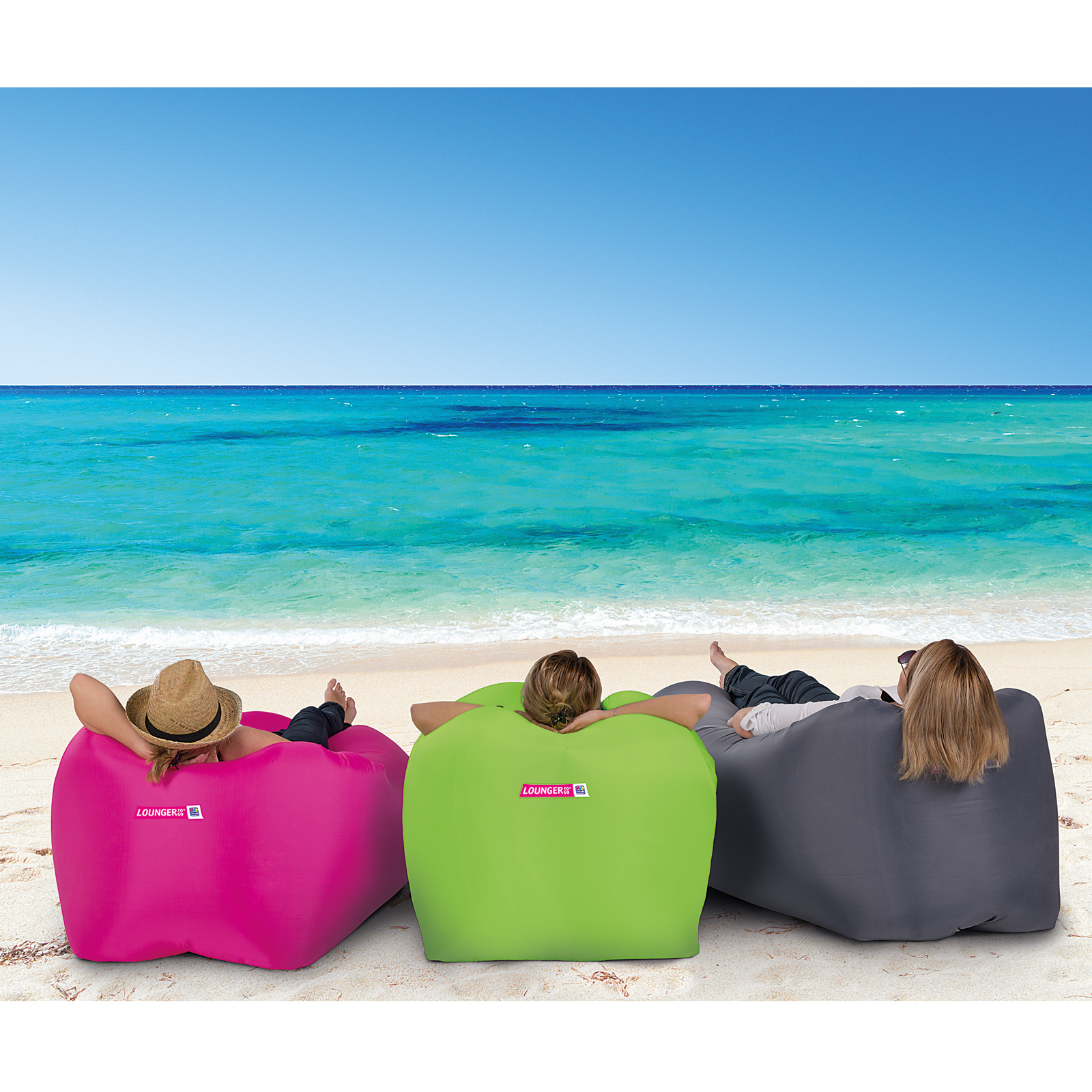 Luftsofa - pink - mit Tragetasche