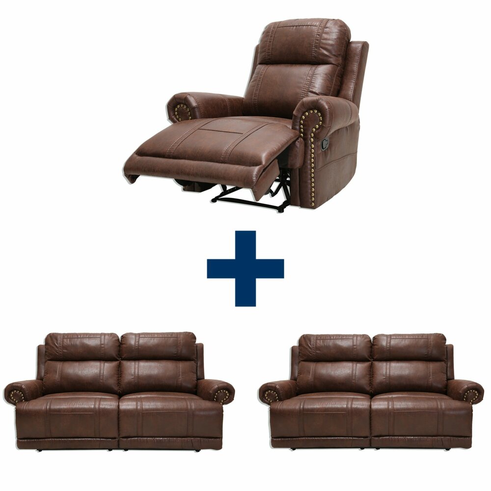 Set CELINA 2 Sofas mit Sessel braun mit Funktion Online bei