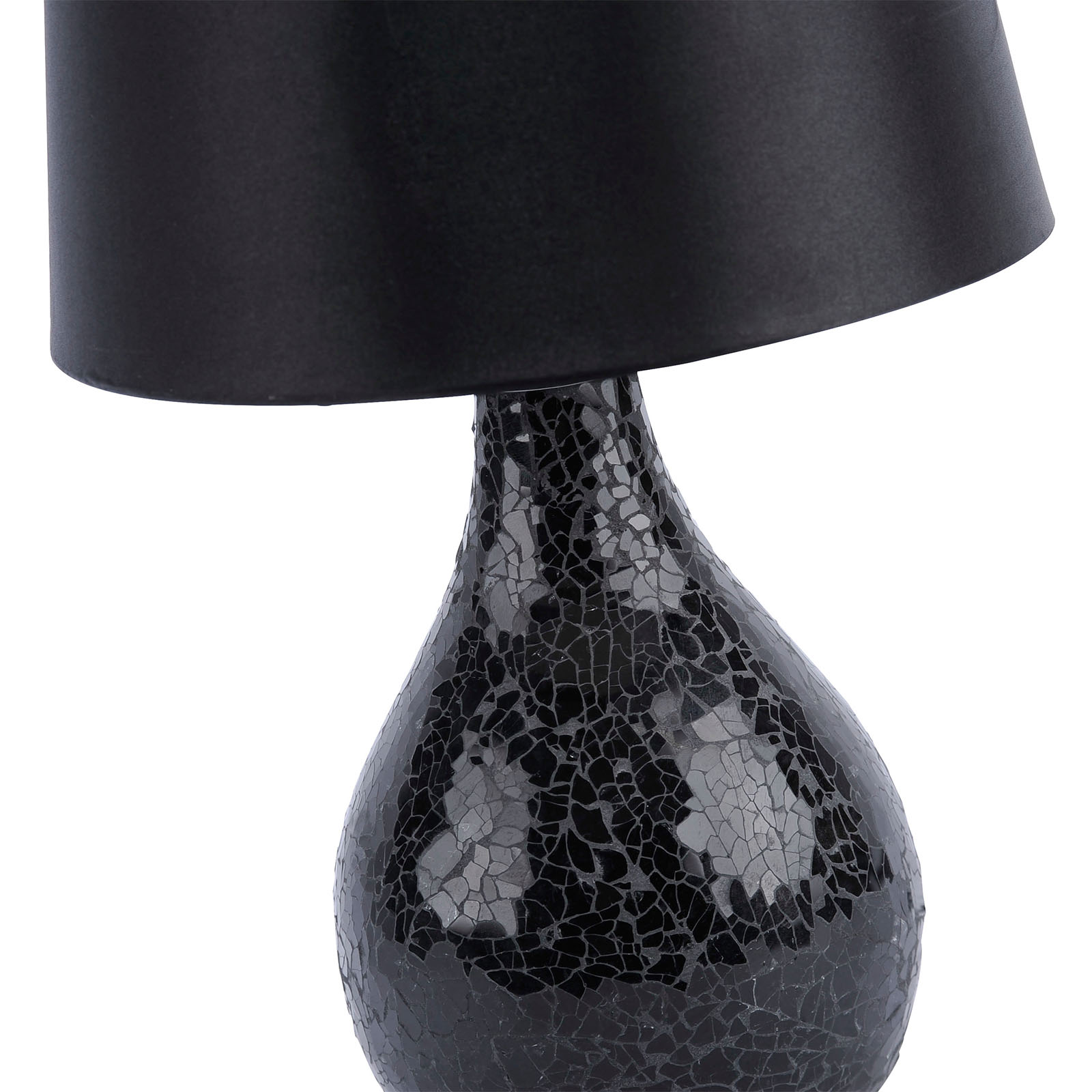 Tischlampe - schwarz - Stoffschirm