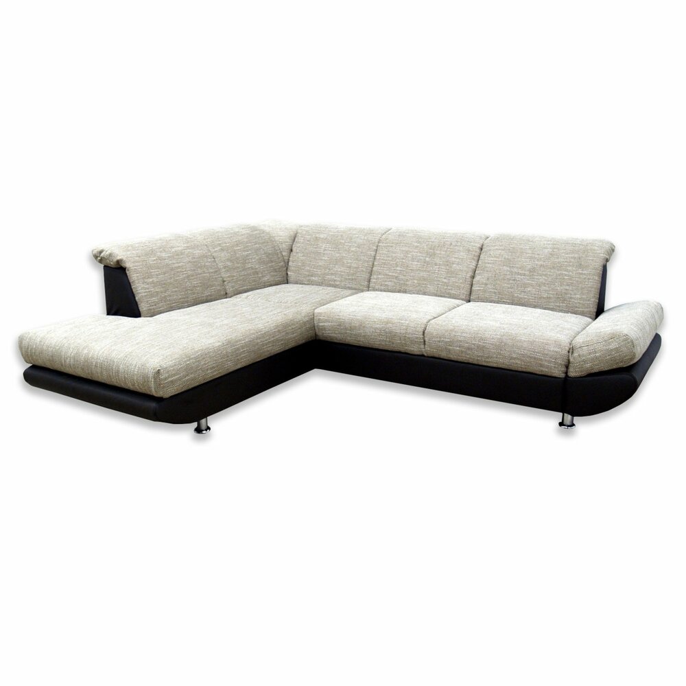 Polsterecke - beige-dunkelbraun - Ottomane links | Ecksofas L-Form