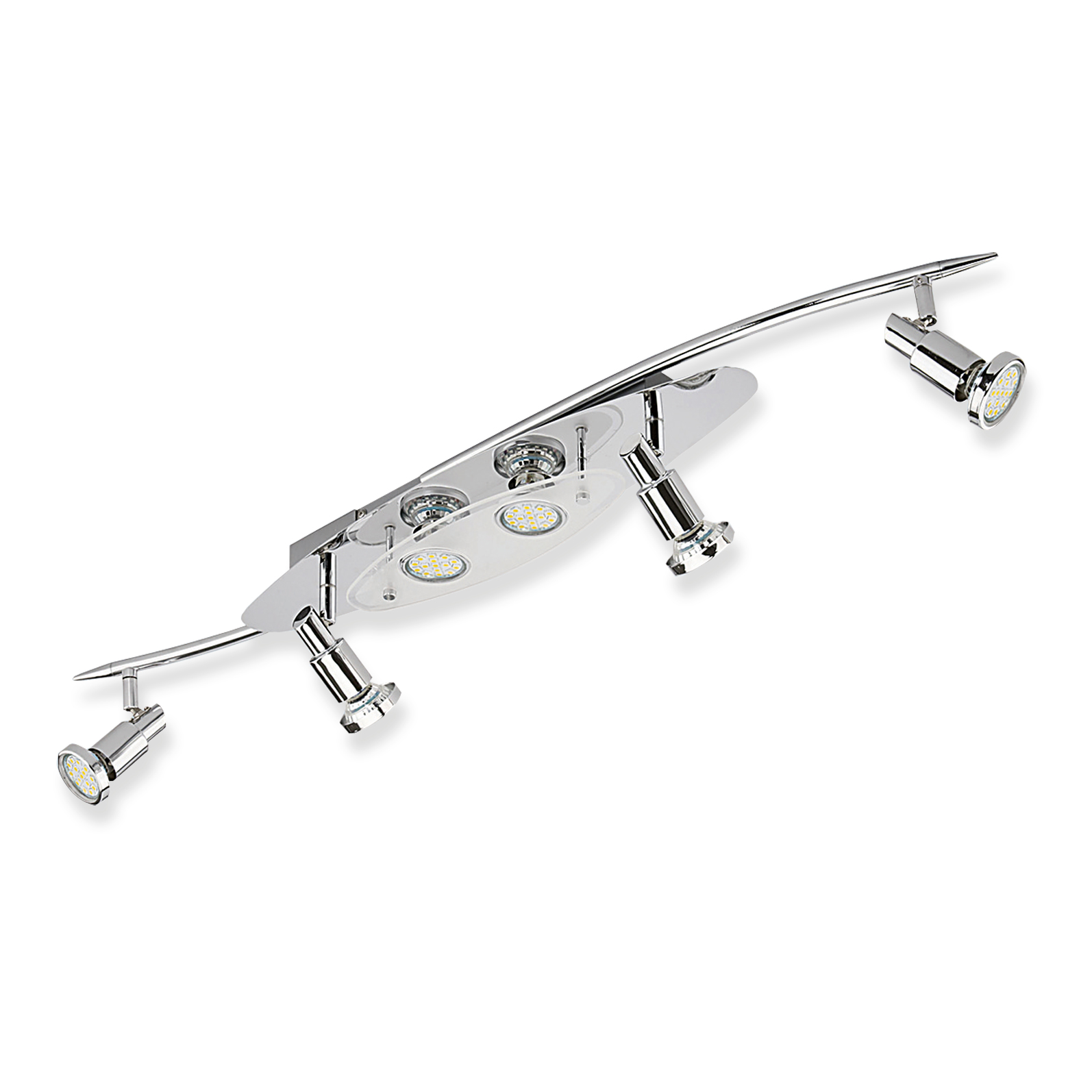 LED-Deckenleuchte - chromfarben - Glas