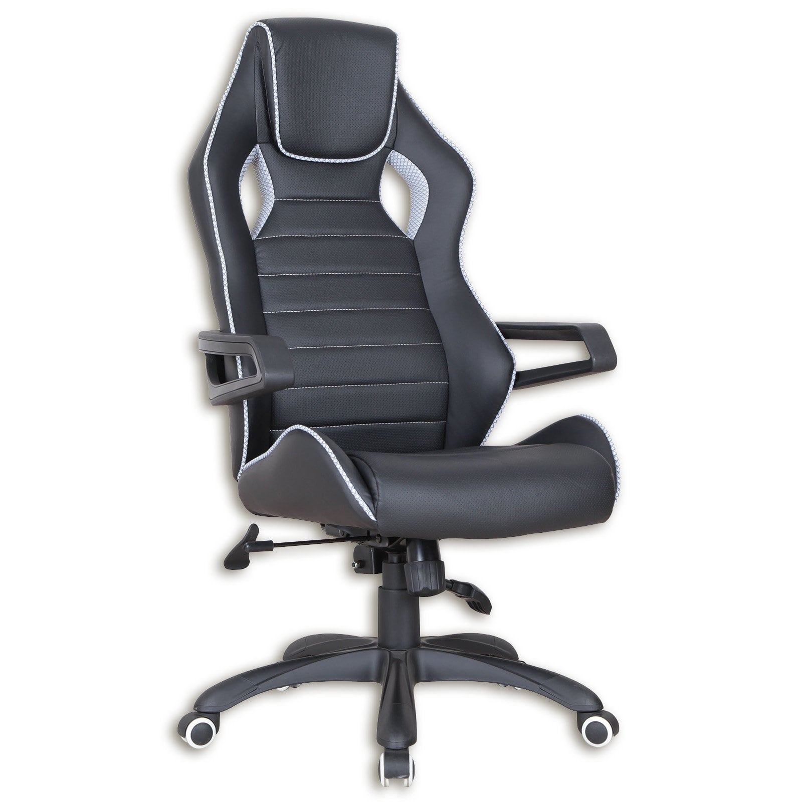 Gamer-Drehstuhl - schwarz - Kunstleder
