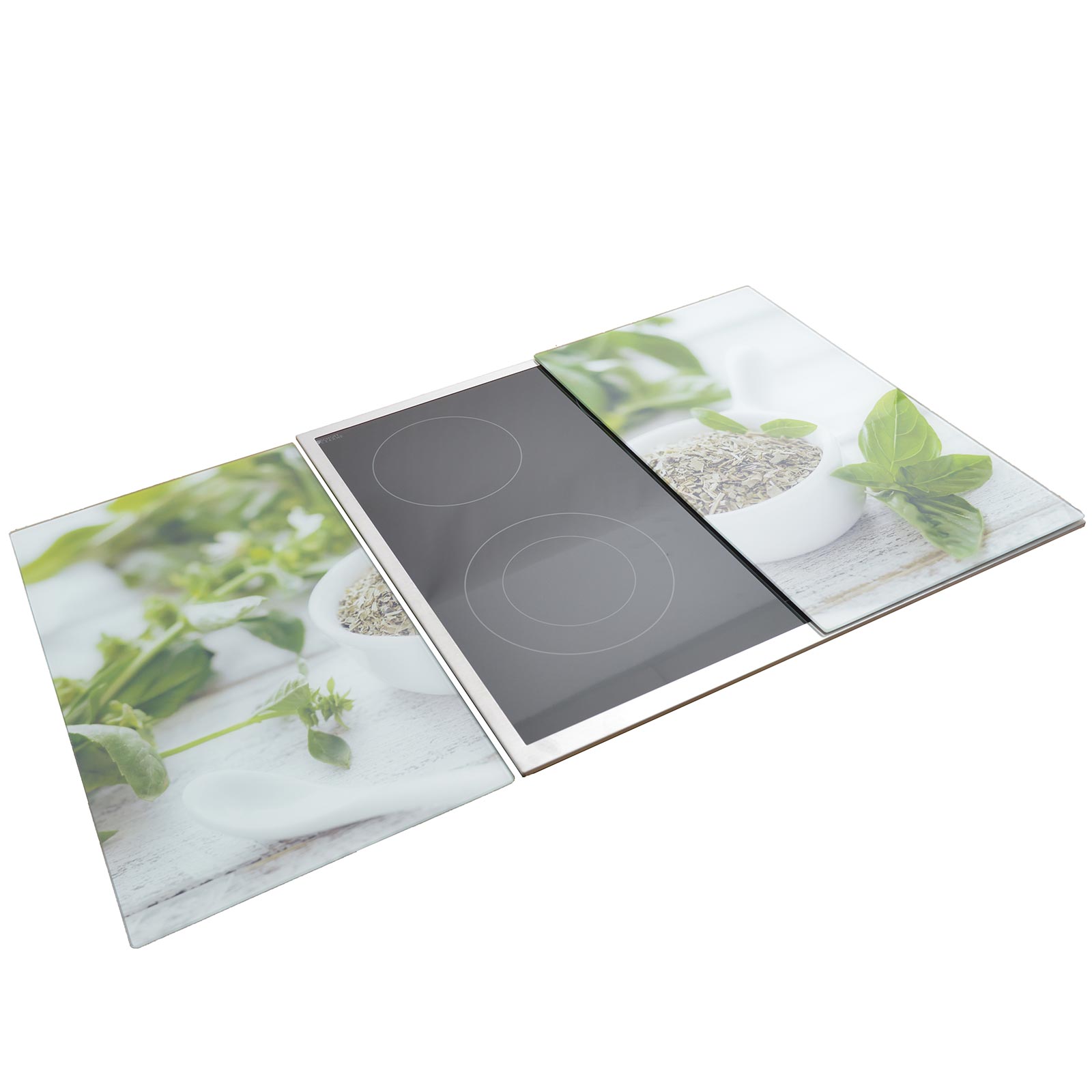2erSet Herdabdeckplatten Kräuter Glas Online bei ROLLER kaufen