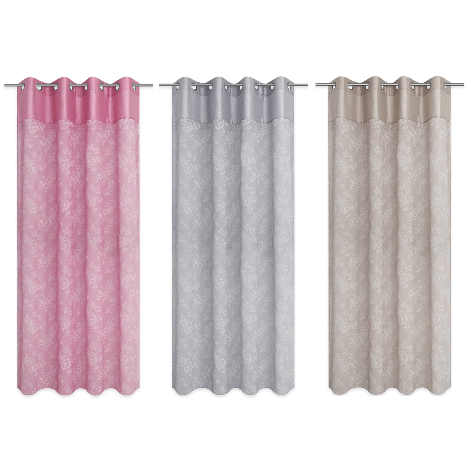Ösenvorhang PASTEL ROSE - farblich sortiert - 140x245 cm | Online bei