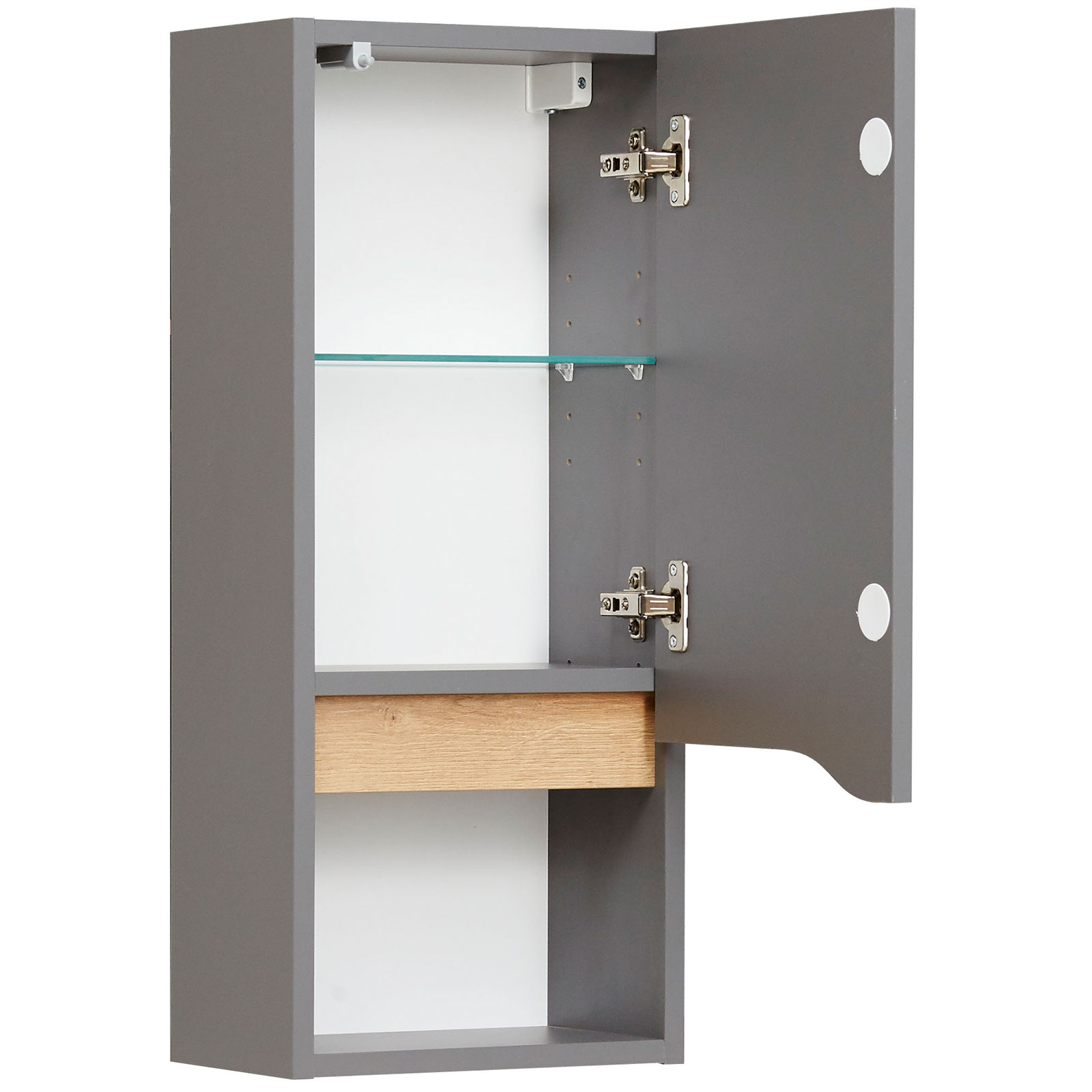 Wandschrank - quarzgrau-Eiche - 30 cm