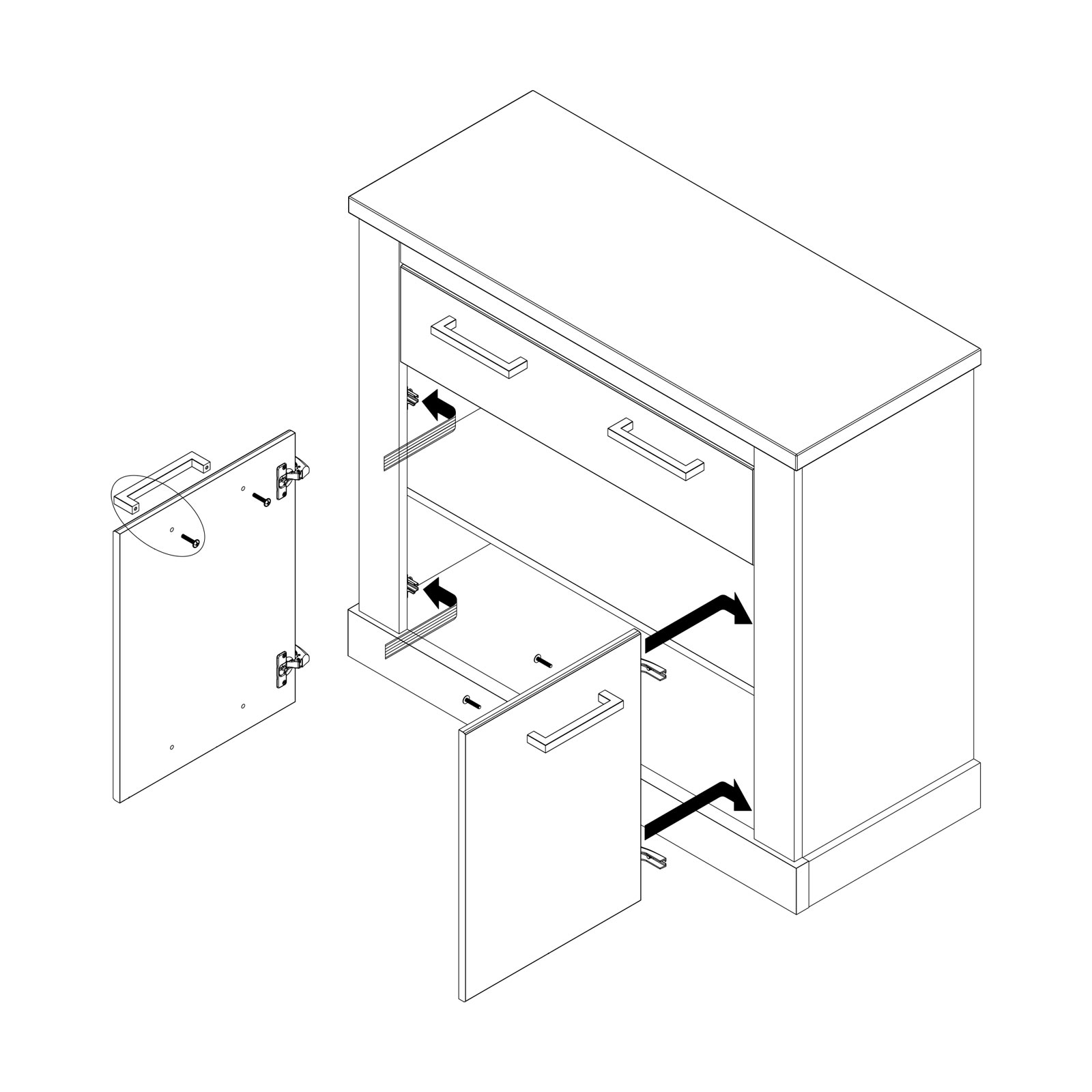 Kommode - Pinie weiß - Touchwood - 102 cm