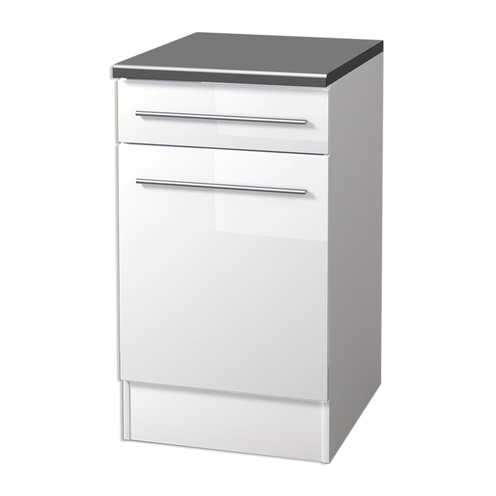 Unterschrank - weiß-weiß Hochglanz - 50 cm