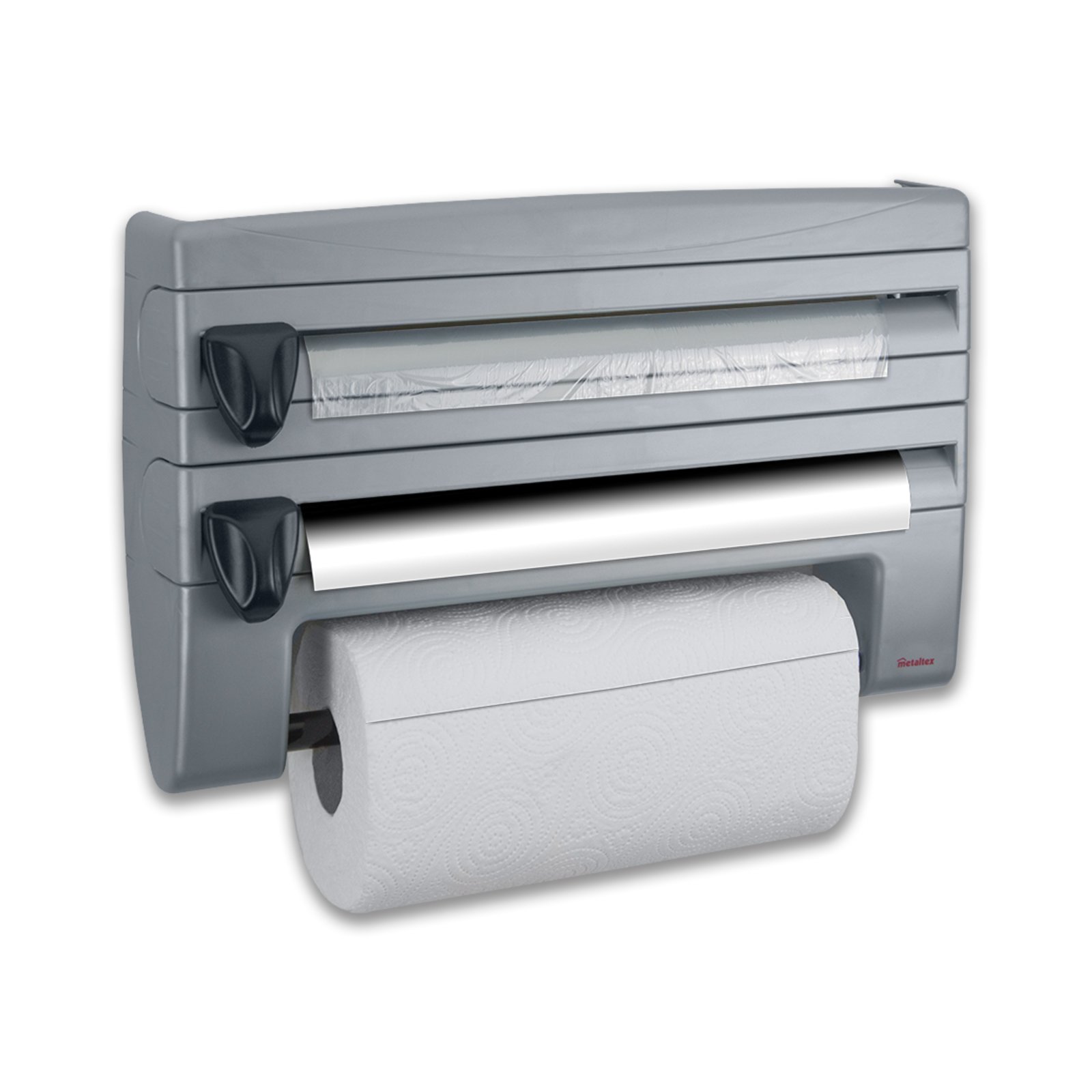 Küchenrollenhalter - grau - für 3 Rollen | Küchenhelfer | Haushalt