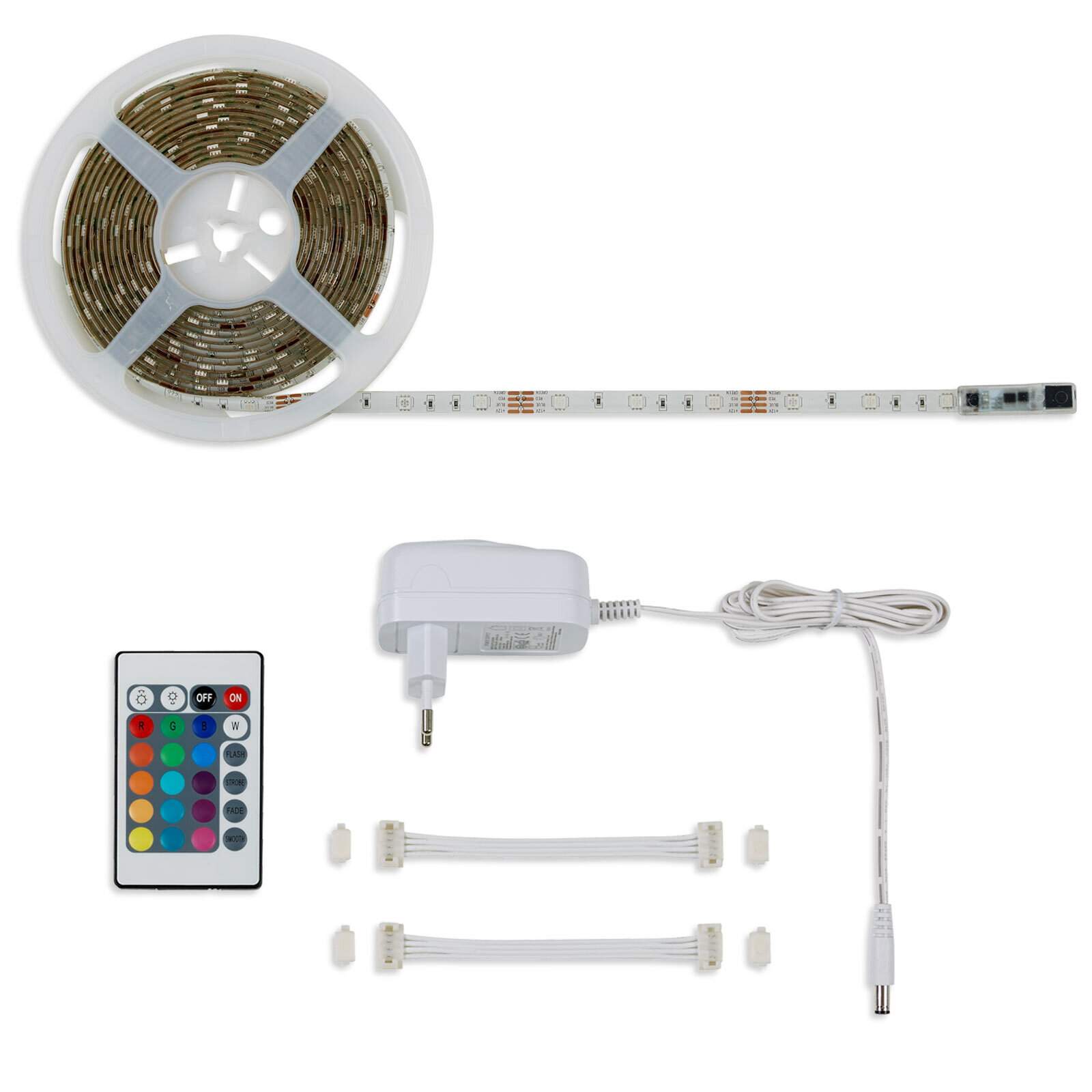 LED-Lichtband - 16 Farben - mit Fernbedienung - 5 Meter