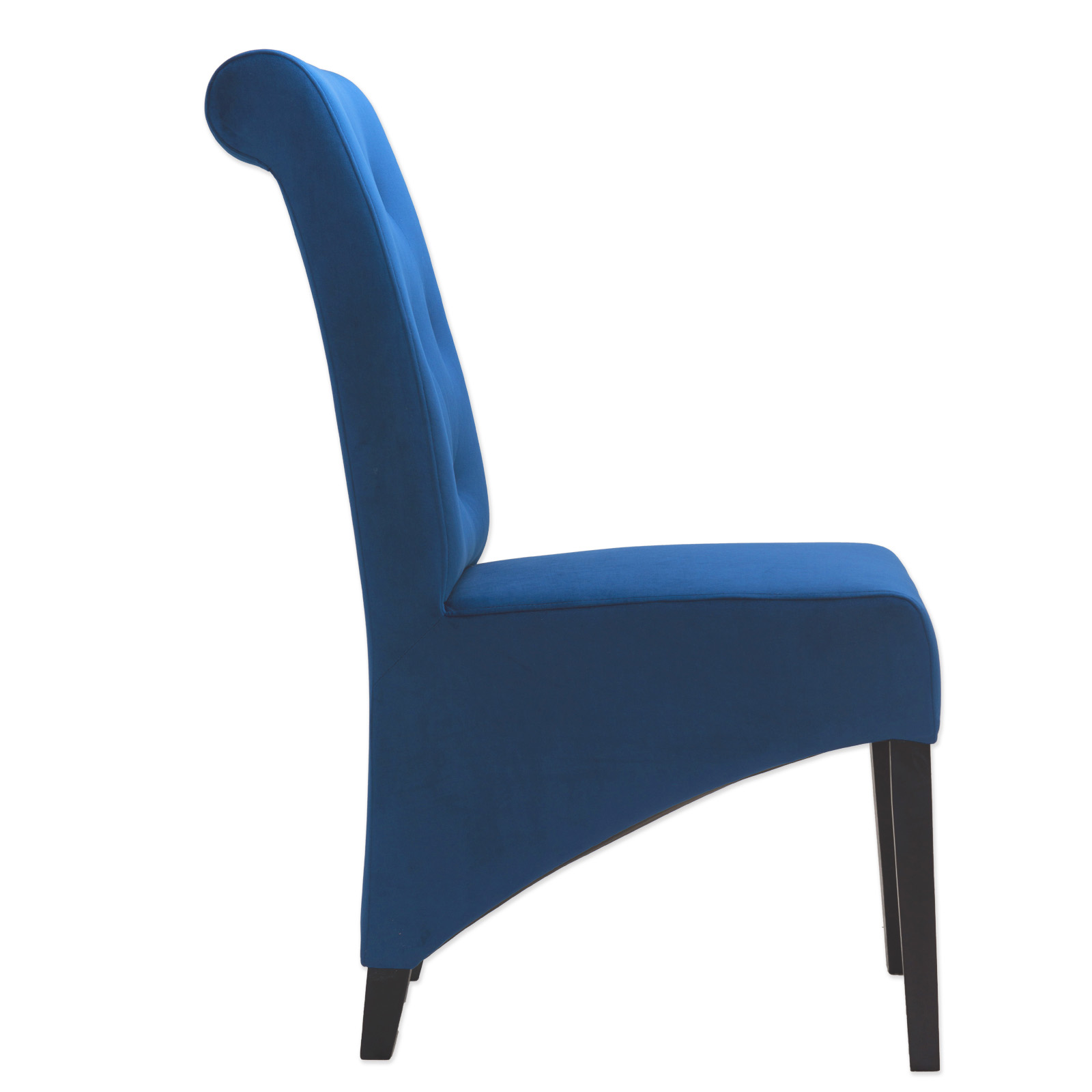 Polsterstuhl - blau-schwarz - Samtvelour - 45 cm