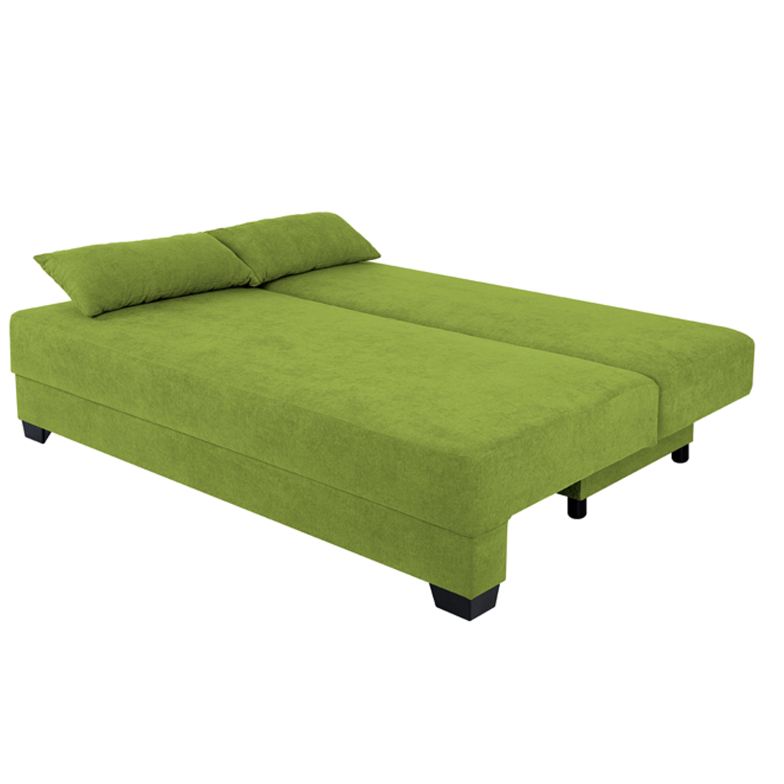 Boxspringsofa - grün - Dauerschläfer mit Staukasten