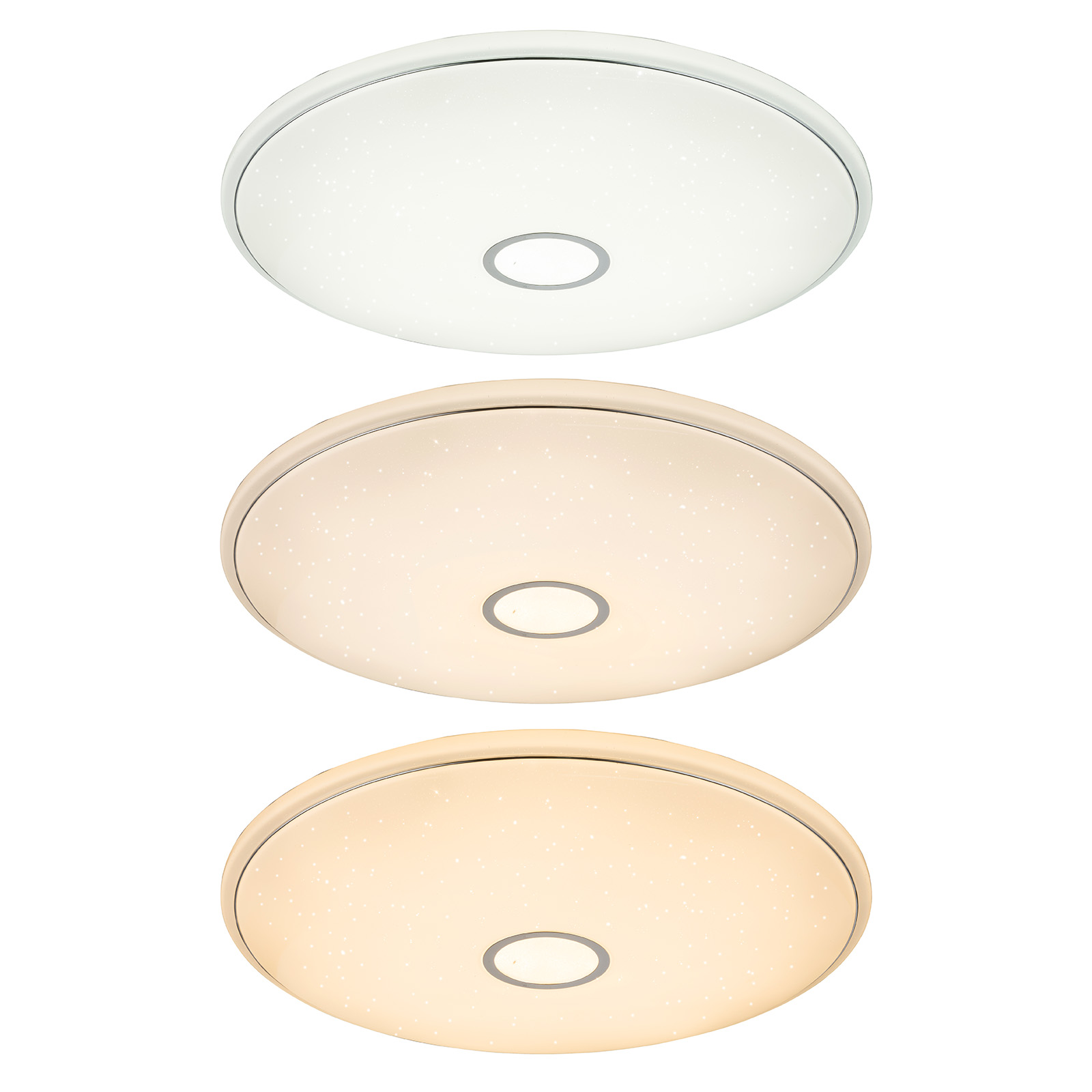 LED-Deckenleuchte - weiß - Chromring - Ø 79 cm