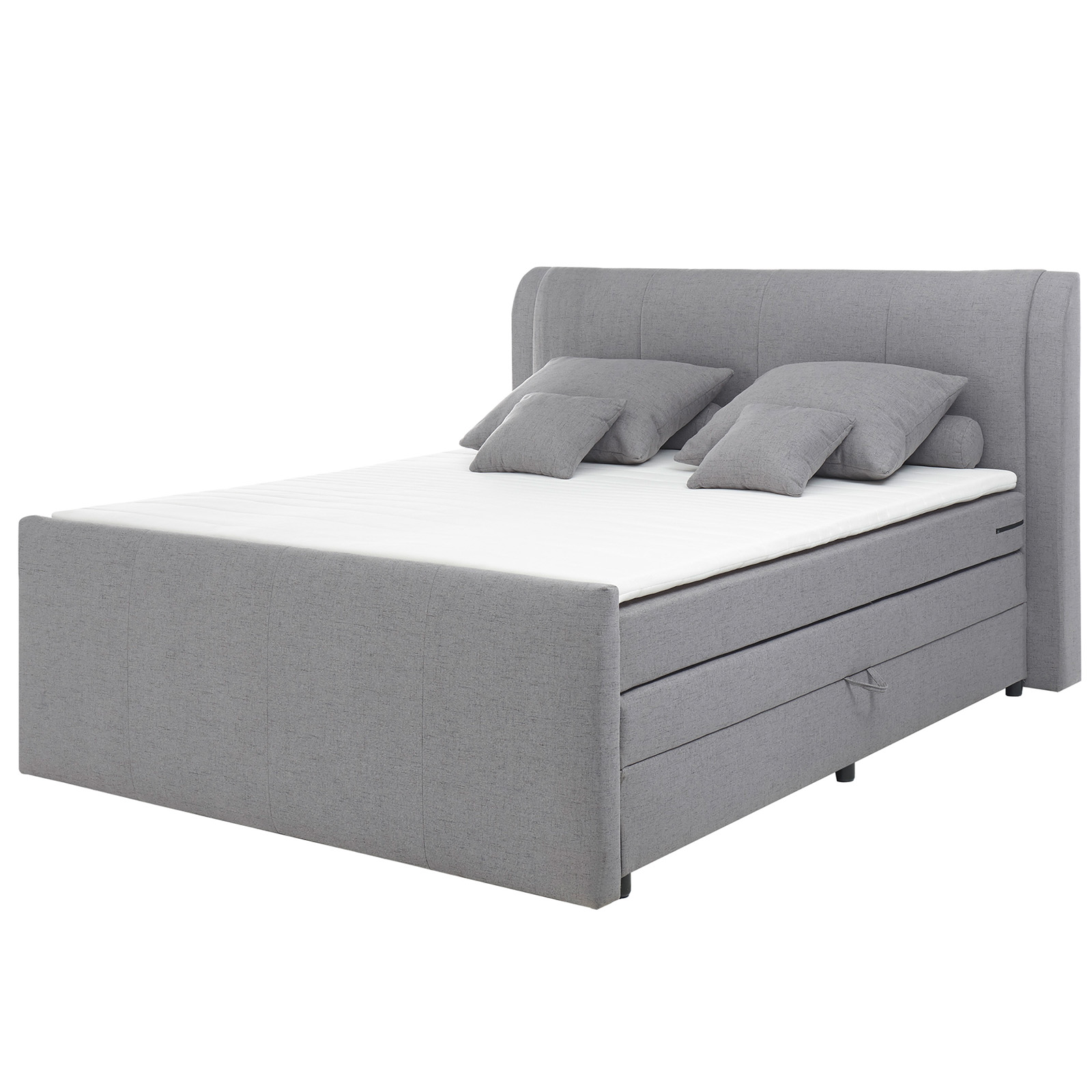 Boxspringbett - grau - H2 - 180x200 cm