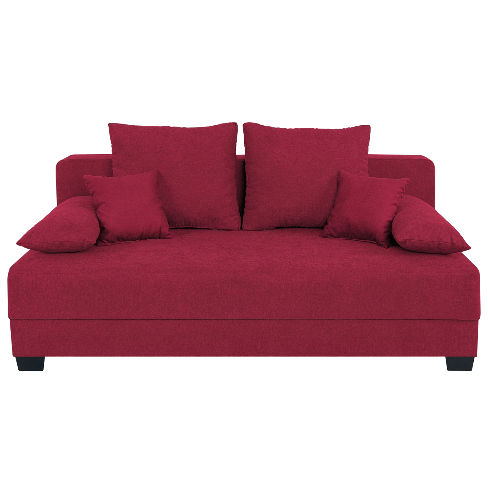 Boxspringsofa - cranberry - Dauerschläfer mit Staukasten