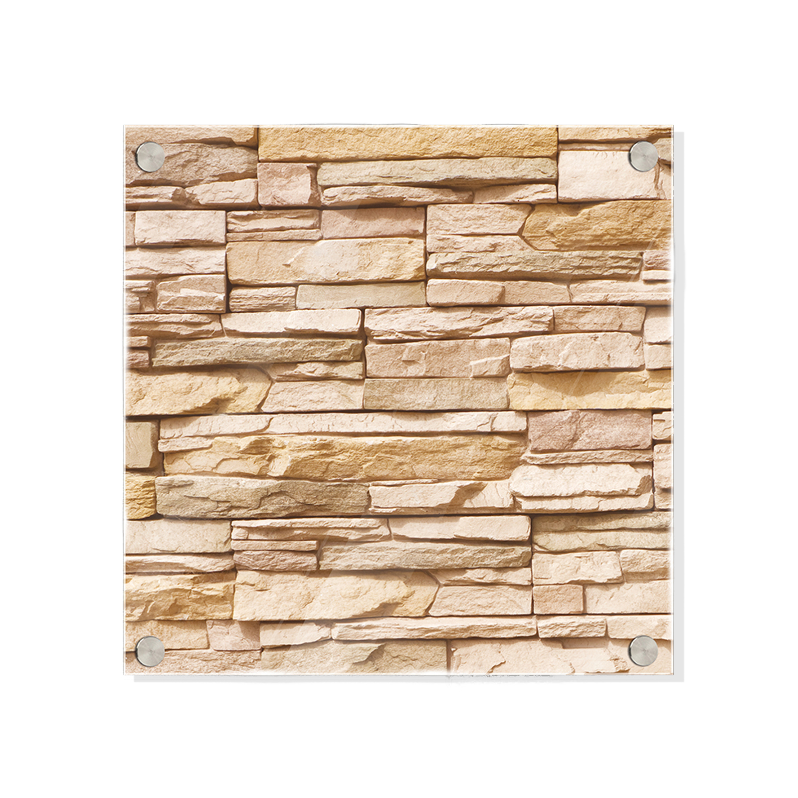 Magnettafel - beige - Stein-Optik - Glas - beschreibbar - 40x40 cm