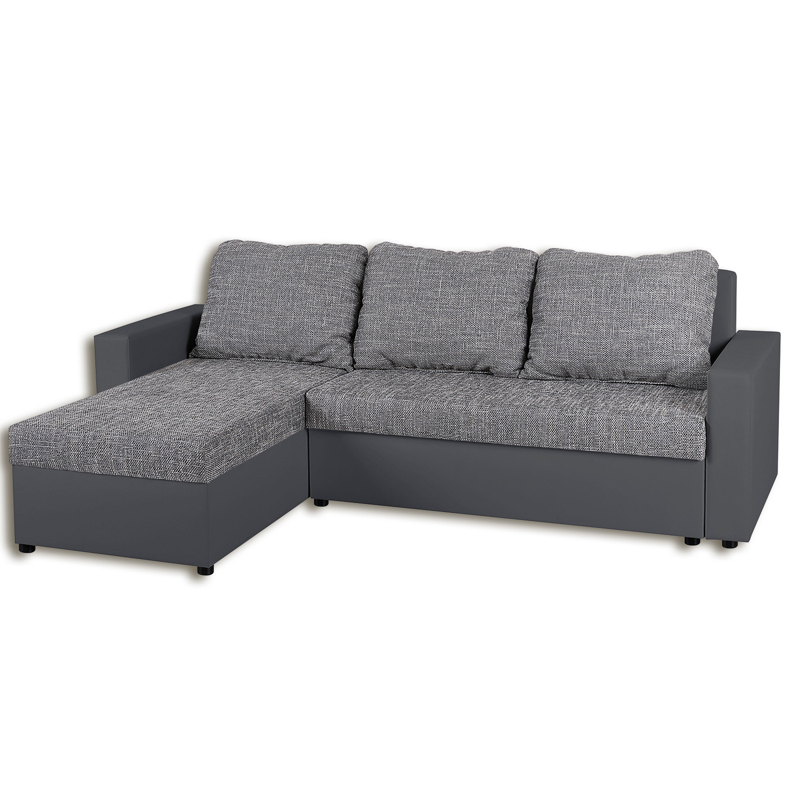 Ecksofa - grau - Kunstleder - Liegefunktion