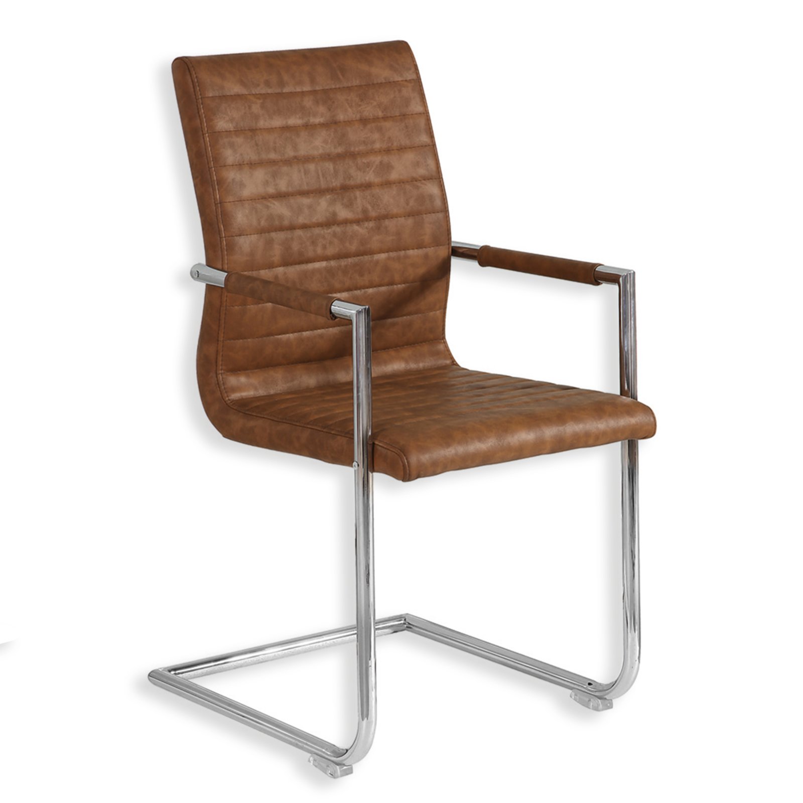 Schwinger Stuhl BIRMINGHAM Vintagebraun Kunstleder Freischwinger