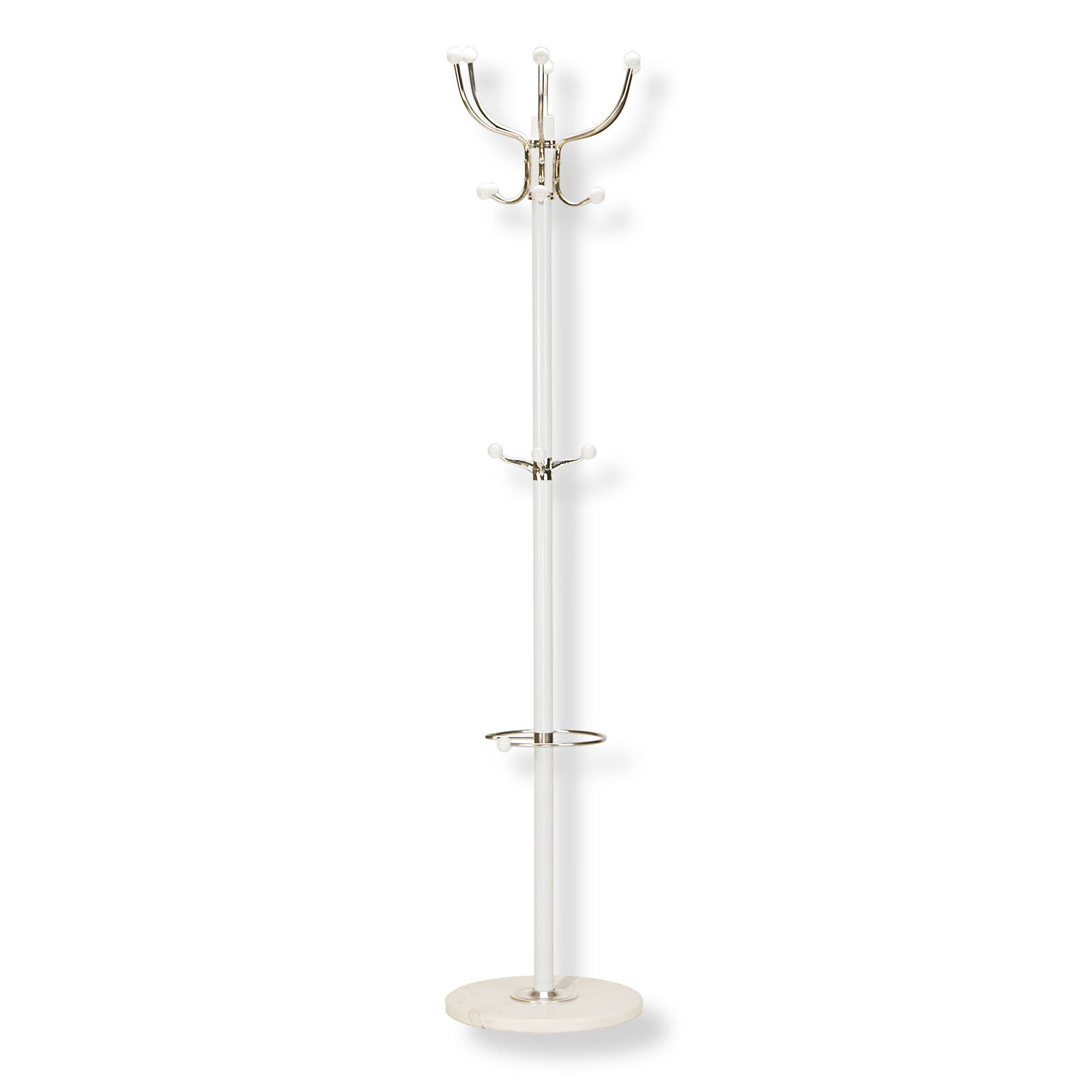 Kleiderständer - weiß - mit Marmorfuß - 38 cm breit