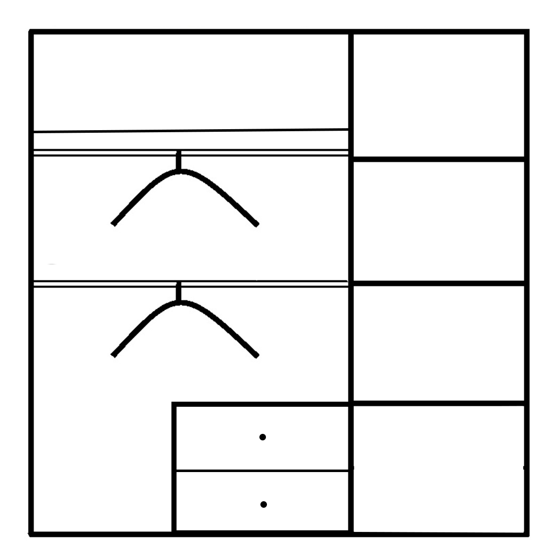 Kleiderschrank - Alpinweiß-Eiche sägerau - 139 cm