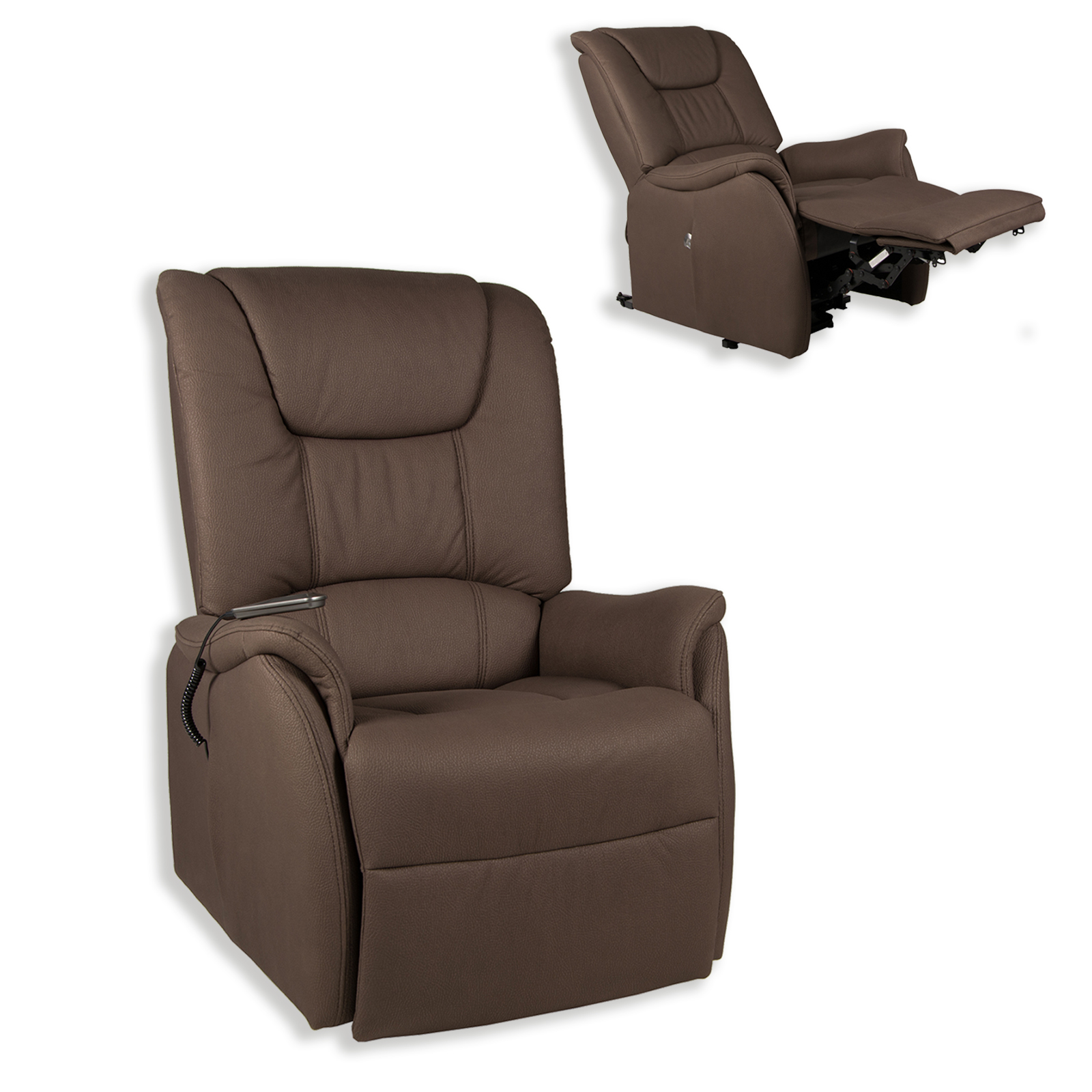 TV-Sessel - XXL - dunkelbraun - mit Funktionen