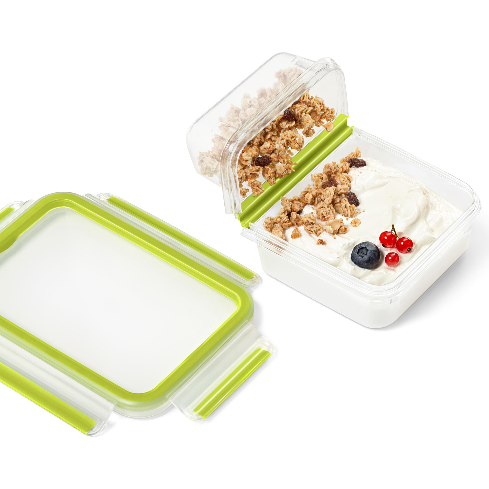 Joghurtbox - transparent-grün - Kunststoff - Knickkante