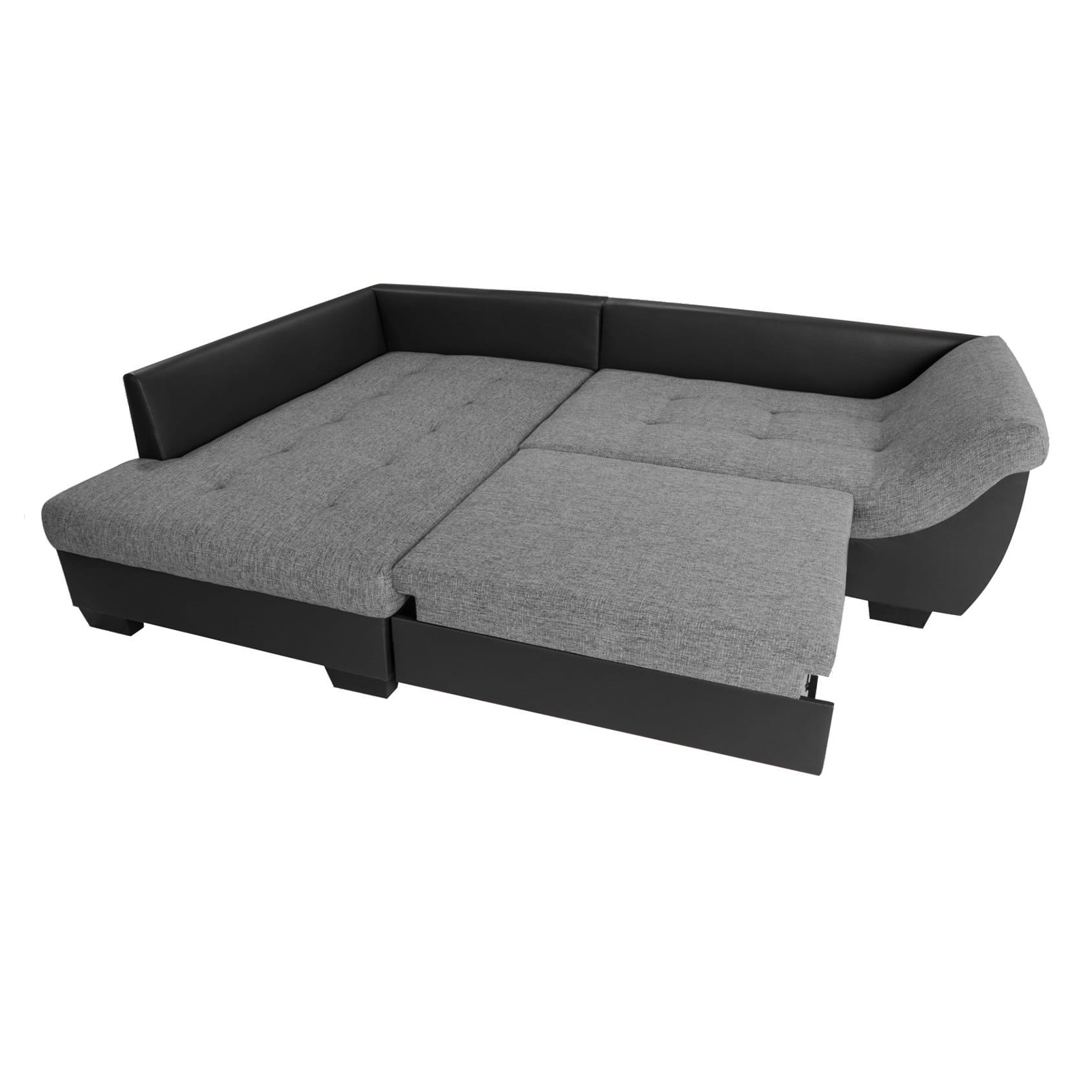 Ella@HOME Ecksofa - schwarz-anthrazit - Liegefunktion - Armlehne rechts