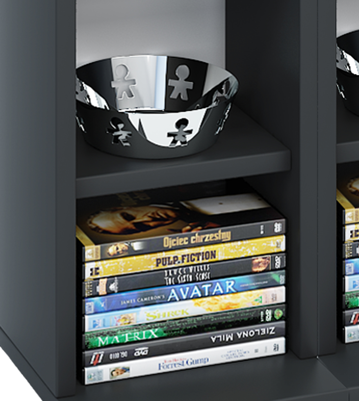 CD-Regal - schwarz - 42 cm breit - für 408 CDs - erweiterbar